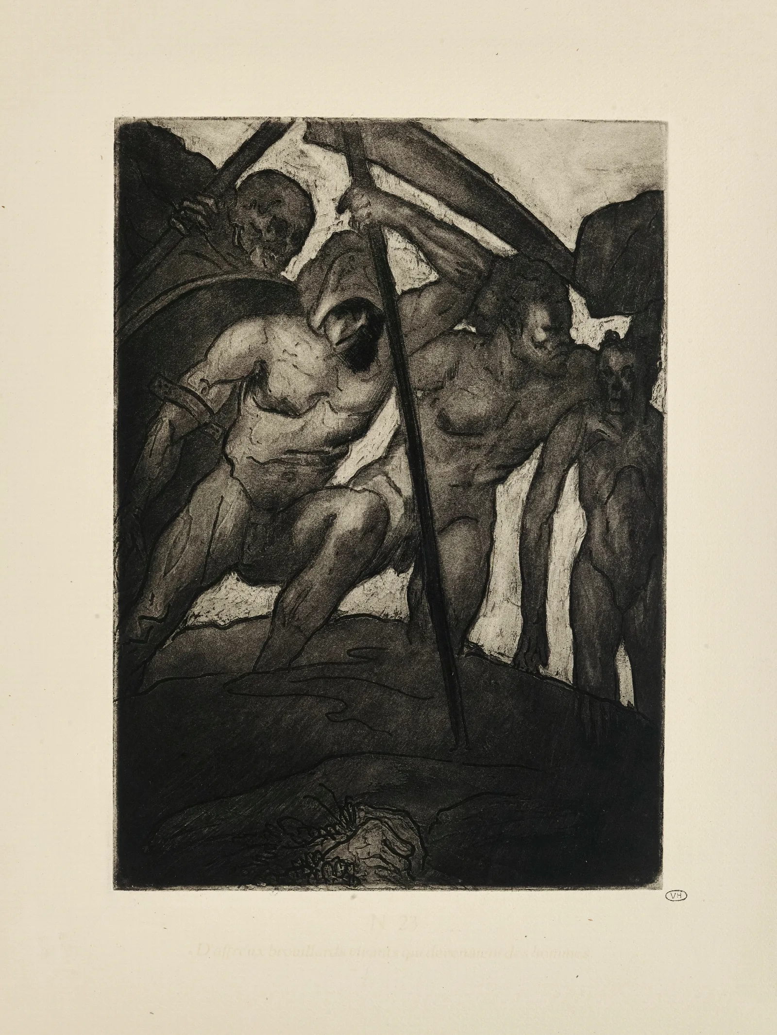 N 23 Daffreux Brouillards Vivants Qui Devenaient Des Hommes Wall Art by Emile Bernard - Canvas Print
