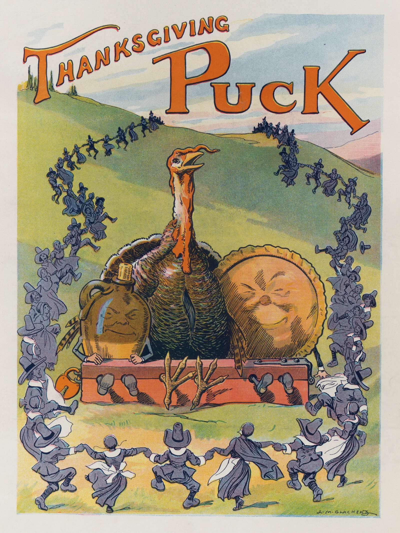 Thanksgiving Puck 2 Wall Art by Louis Glackens - Canvas Print