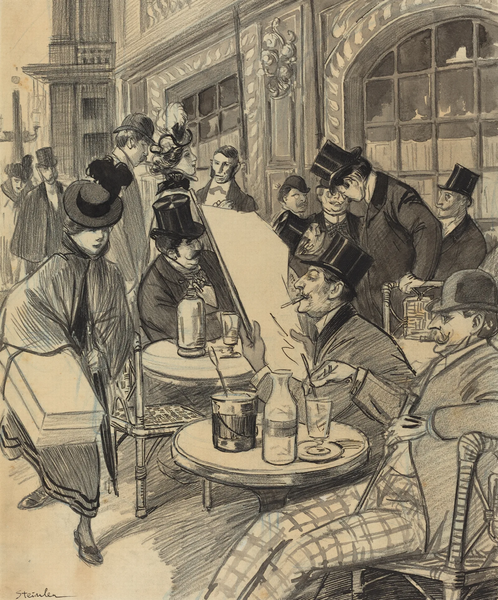 Chez Maxime Wall Art by Théophile Alexandre Steinlen - Canvas Print
