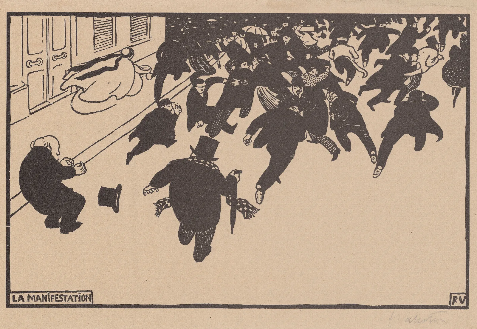 La Manifestation 2 Wall Art by Félix Vallotton - Canvas Print