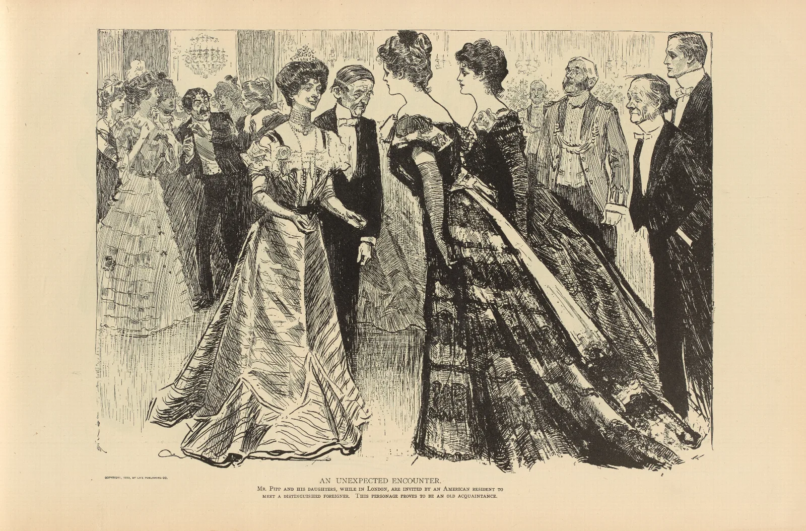 An Unexpected Encounter Wall Art by Charles Dana Gibson - Canvas Print
