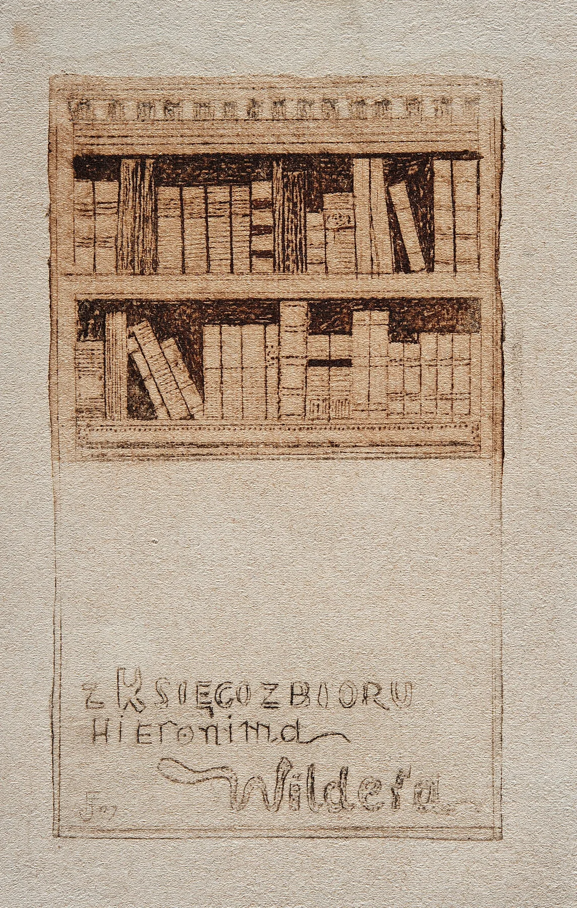 Bookplate Of Hieronim Wilder Wall Art by Feliks Jabłczyński - Canvas Print