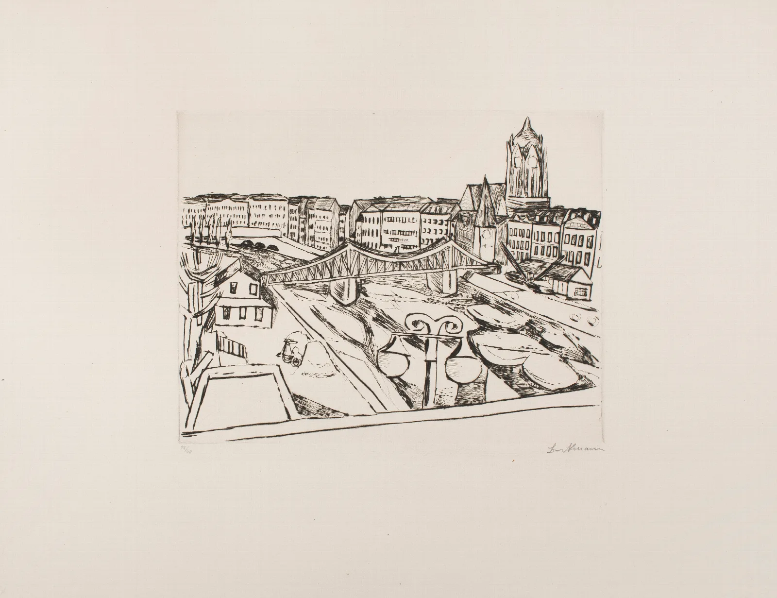 City View With Eiserner Steg Wall Art by Max Beckmann - Canvas Print