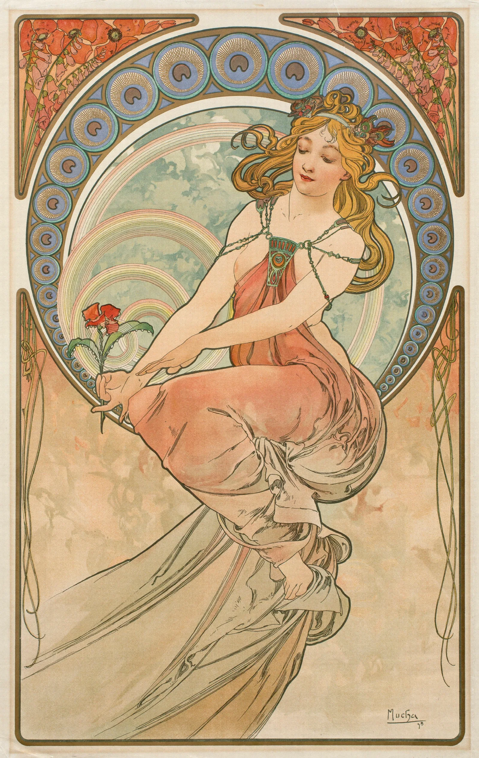 La Peinture Painting Wall Art by Alphonse Mucha - Canvas Print