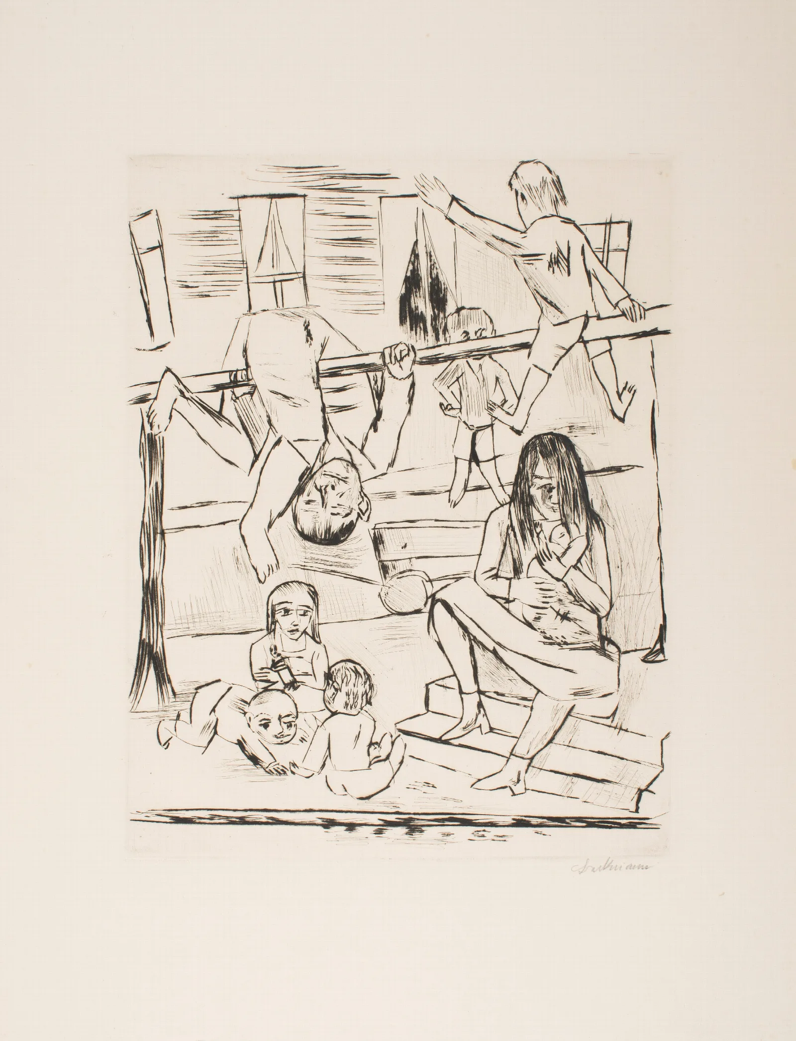 Children Playing 4 Wall Art by Max Beckmann - Canvas Print