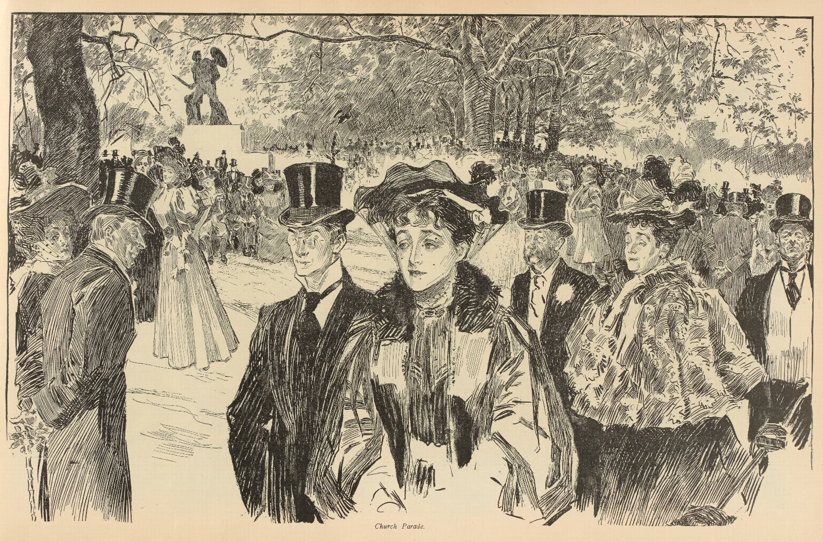 Church Parade 2 Wall Art by Charles Dana Gibson - Canvas Print
