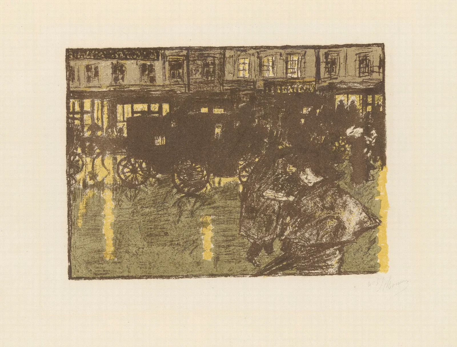 Rue Le Soir Sous La Pluie 4 Wall Art by Pierre Bonnard - Canvas Print