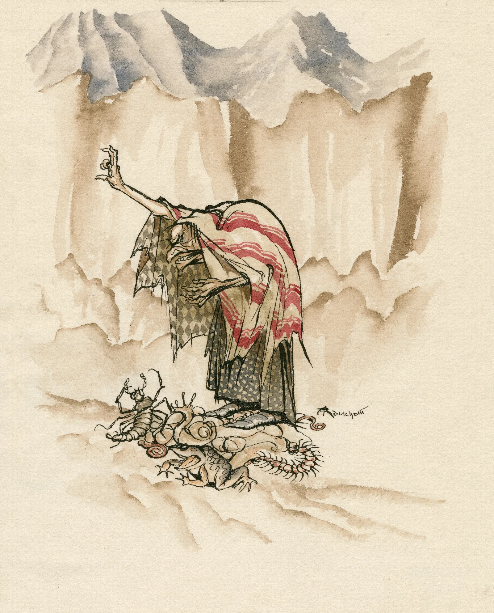The Witch Sycorax Wall Art by Arthur Rackham - Canvas Print