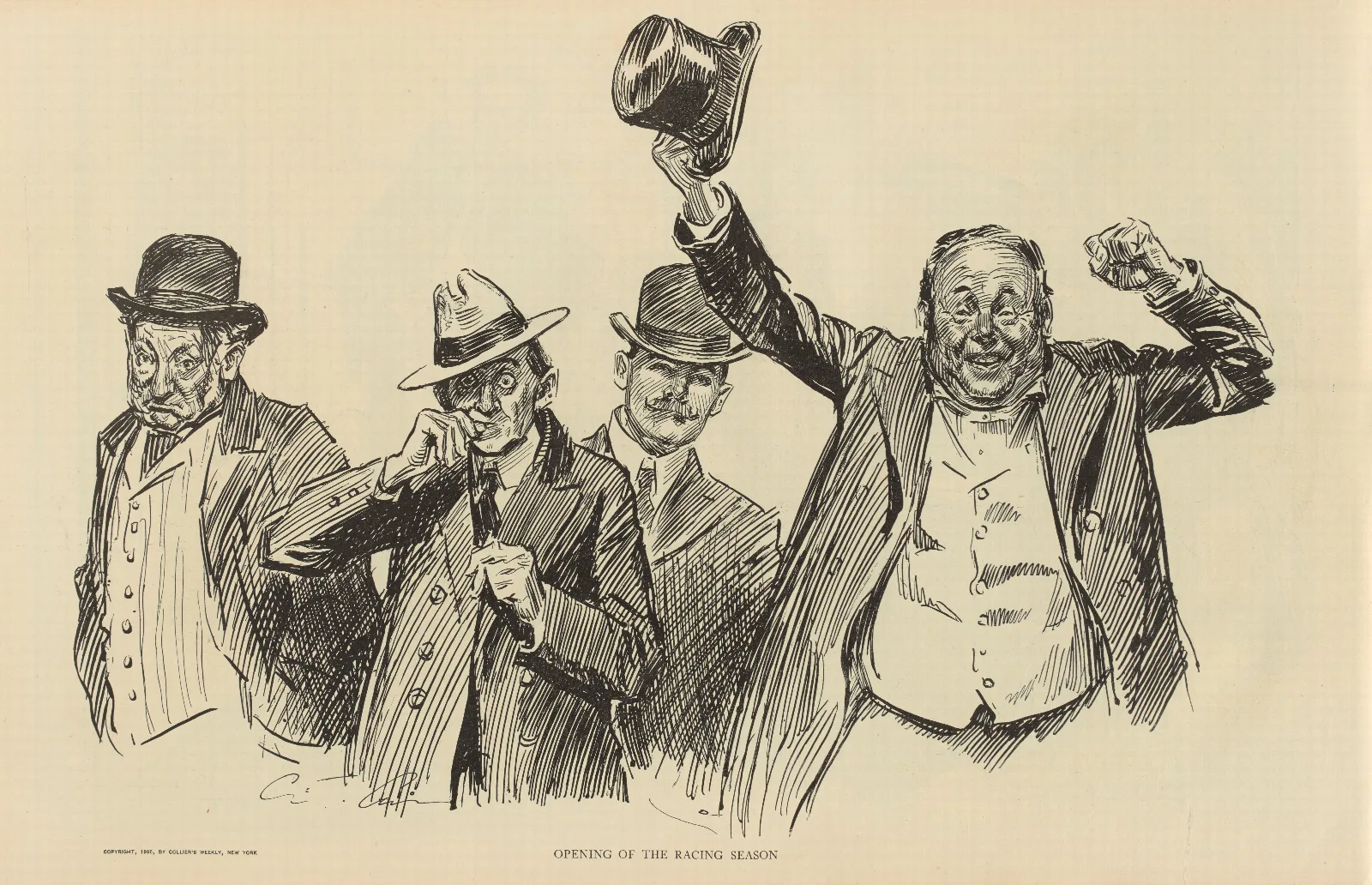 Opening Of The Racing Season Wall Art by Charles Dana Gibson - Canvas Print