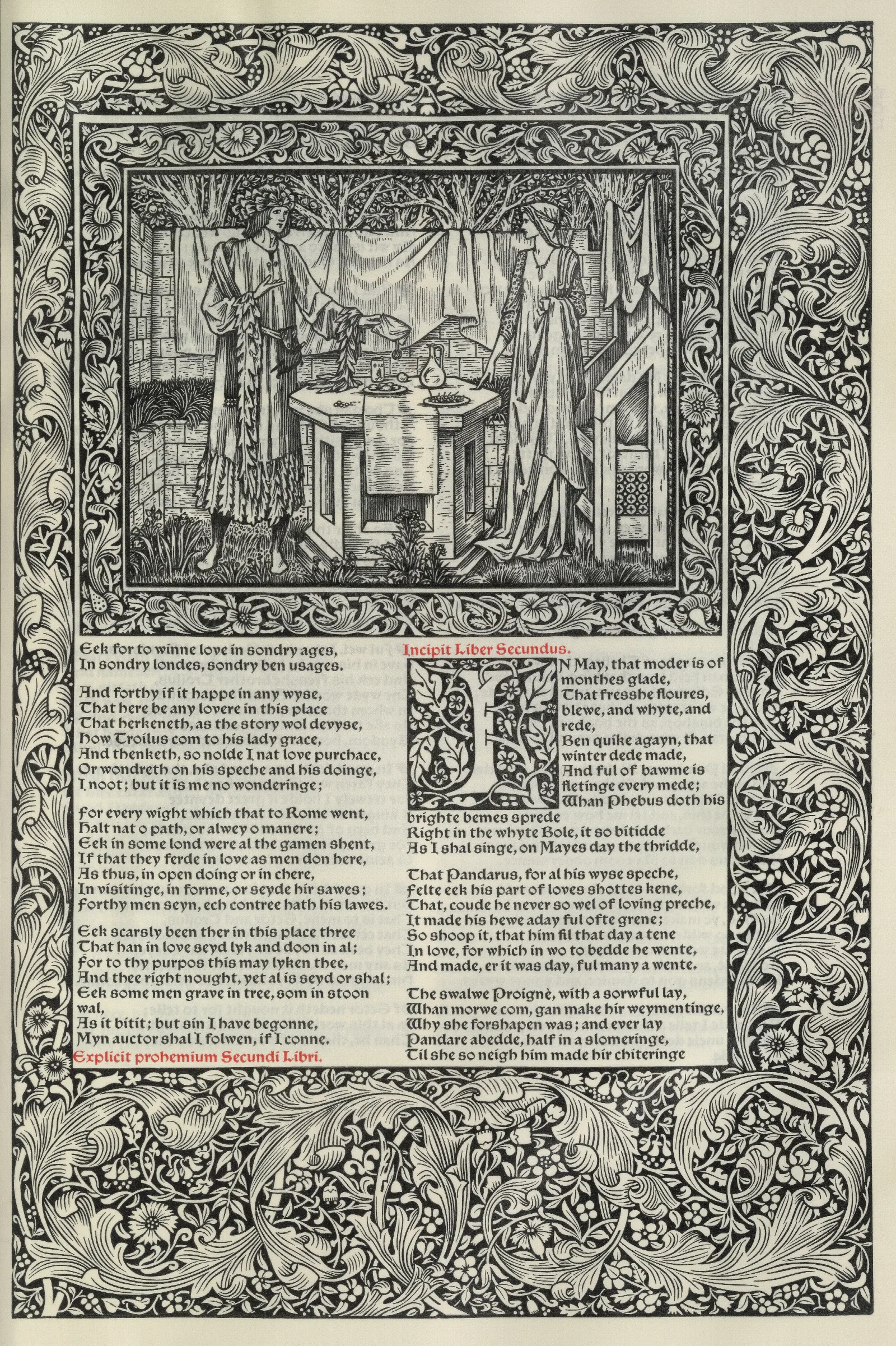 The Works Of Geoffrey Chaucer Pl 81 Wall Art by Sir Edward Coley Burne-Jones - Canvas Print