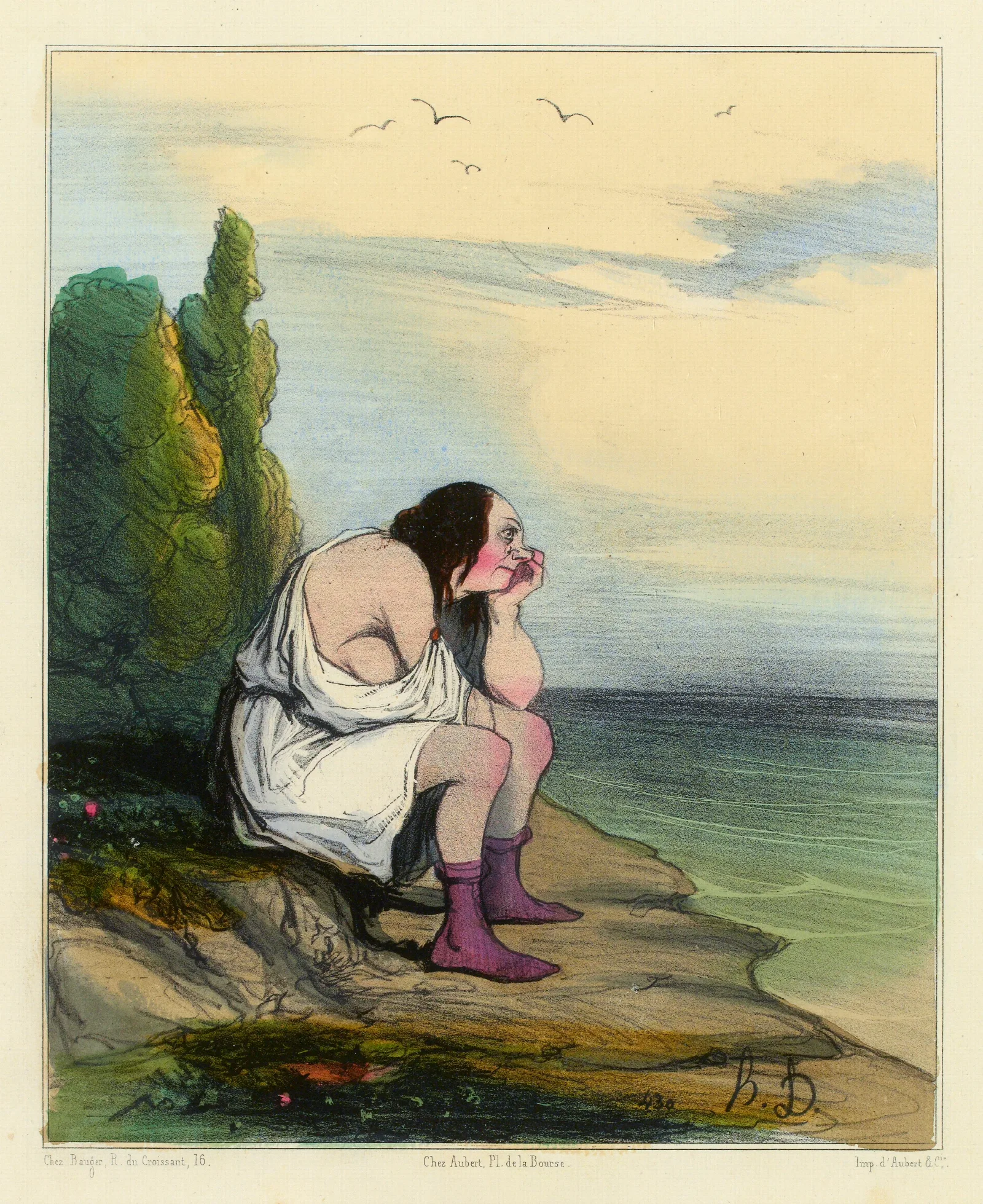 Le Desespoir De Calypso Wall Art by Honoré Daumier - Canvas Print