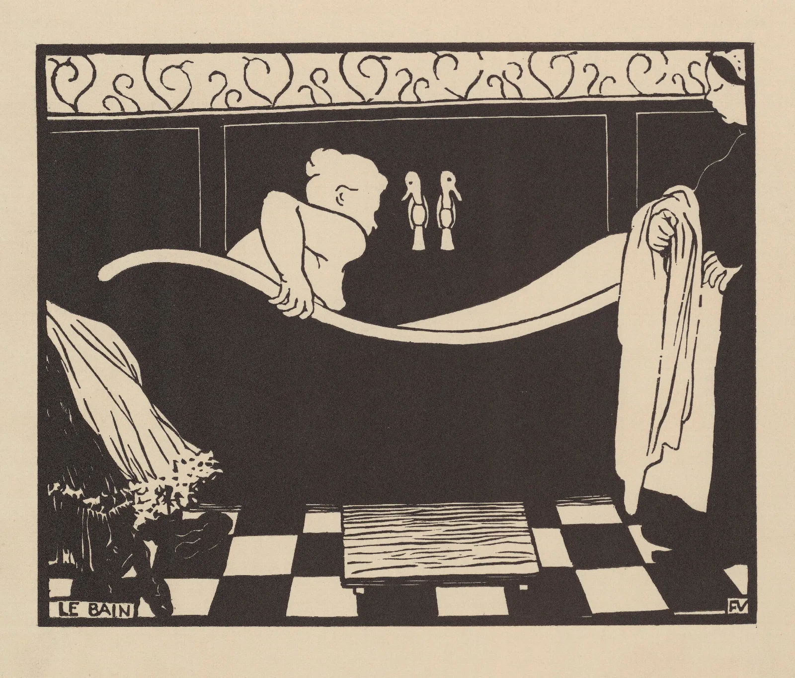Le Bain 10 Wall Art by Félix Vallotton - Canvas Print
