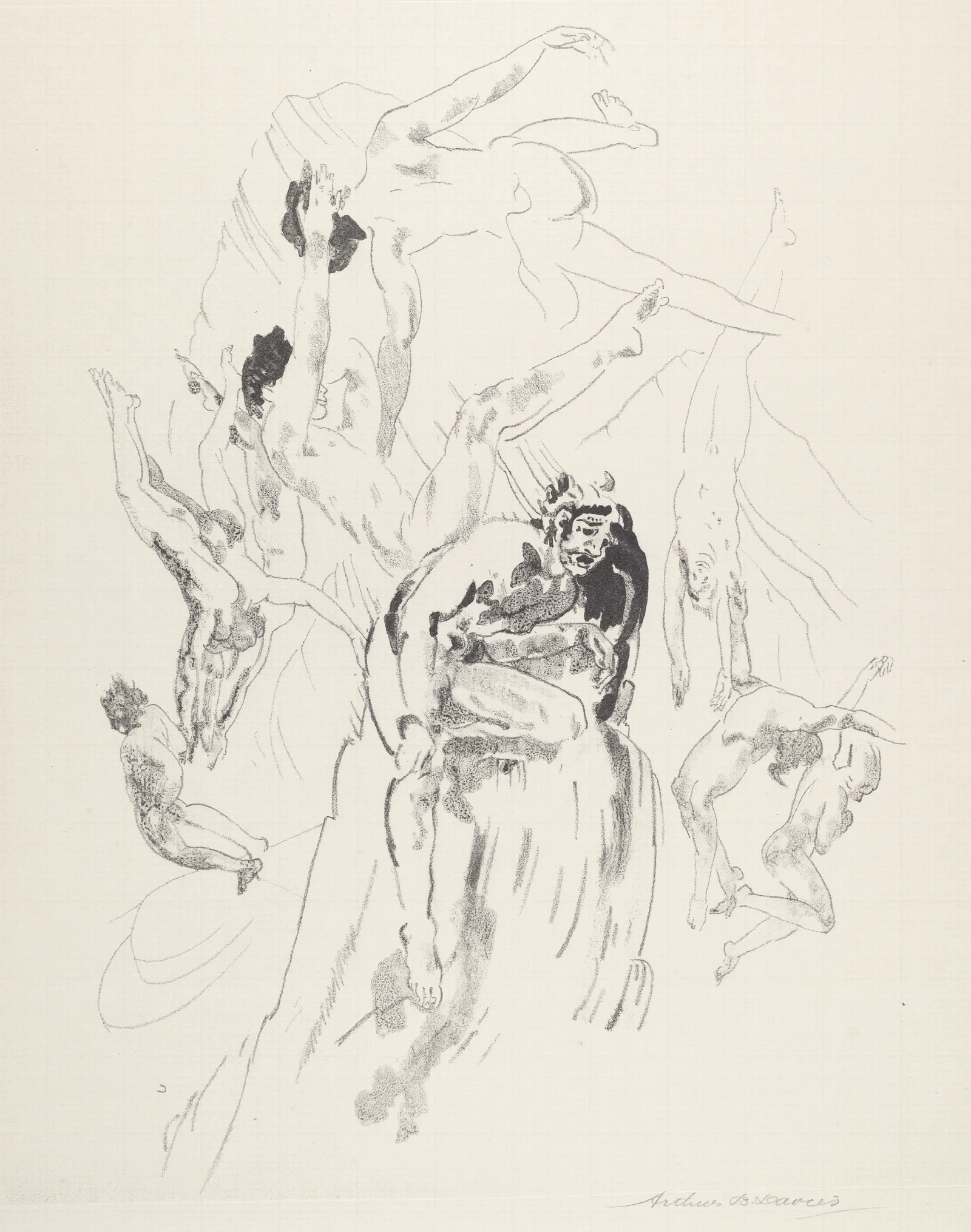 Bird Men Wall Art by Arthur Bowen Davies - Canvas Print