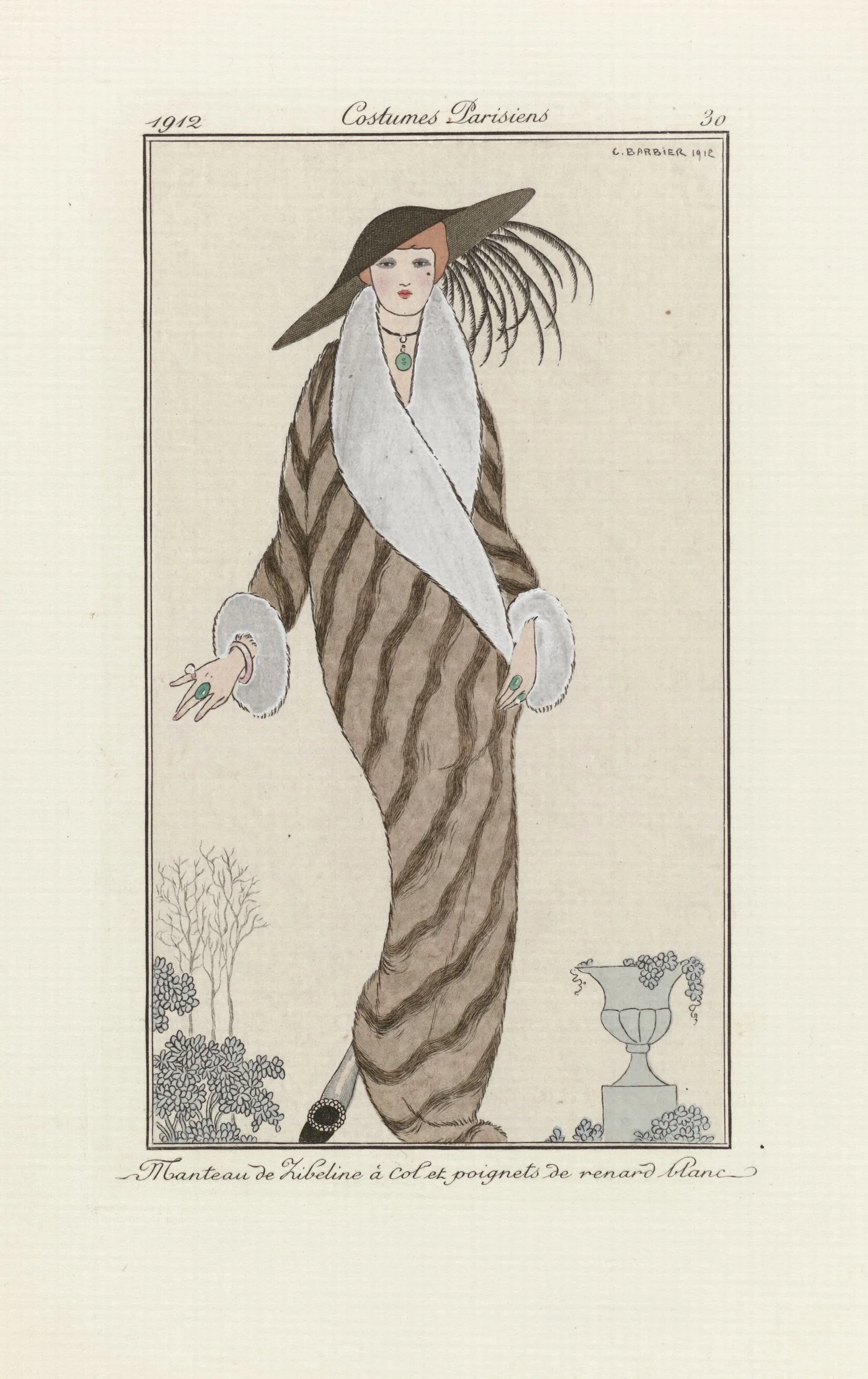 Manteau De Zibelin Wall Art by George Barbier - Canvas Print
