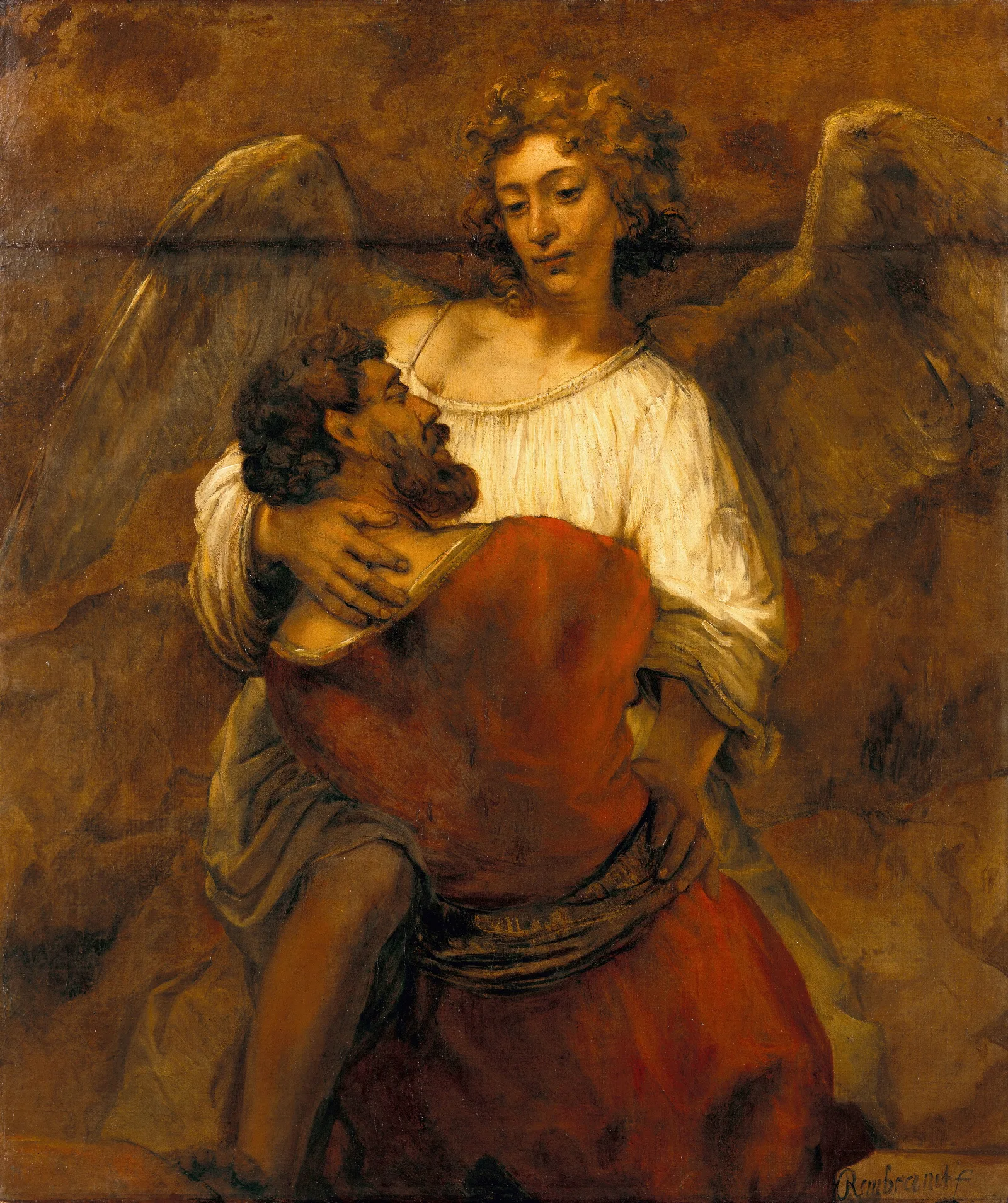 Jacob Wrestling With The Angel 4 Wall Art by Rembrandt van Rijn - Canvas Print