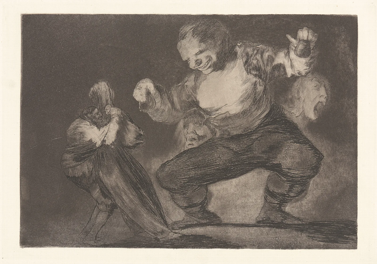 After Vice Comes Fornication Simpleton Tras El Vicio Viene El Fornicio Bobalicon Wall Art by Francisco de Goya - Canvas Print