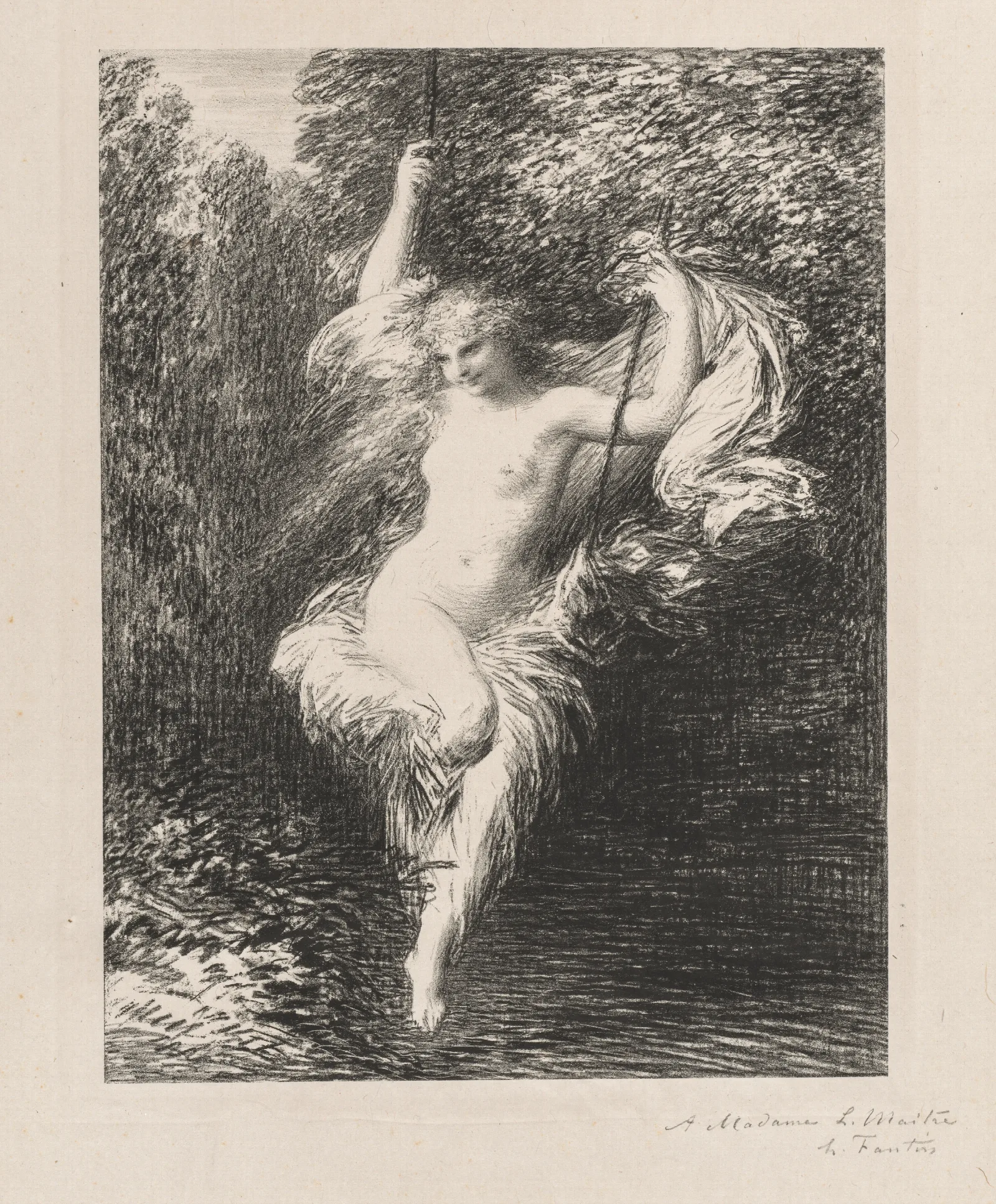 Sarah La Baigneuse Wall Art by Henri Fantin-Latour - Canvas Print
