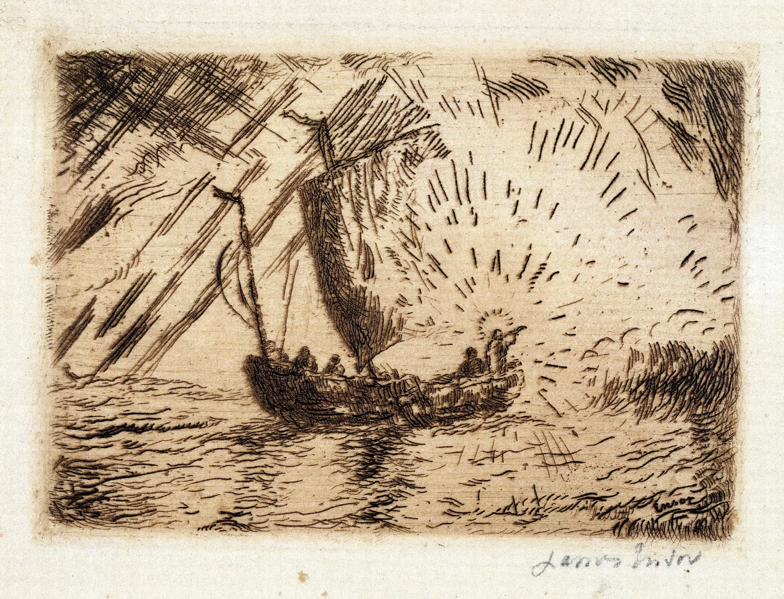 Christ In The Boat Wall Art by James Ensor - Canvas Print