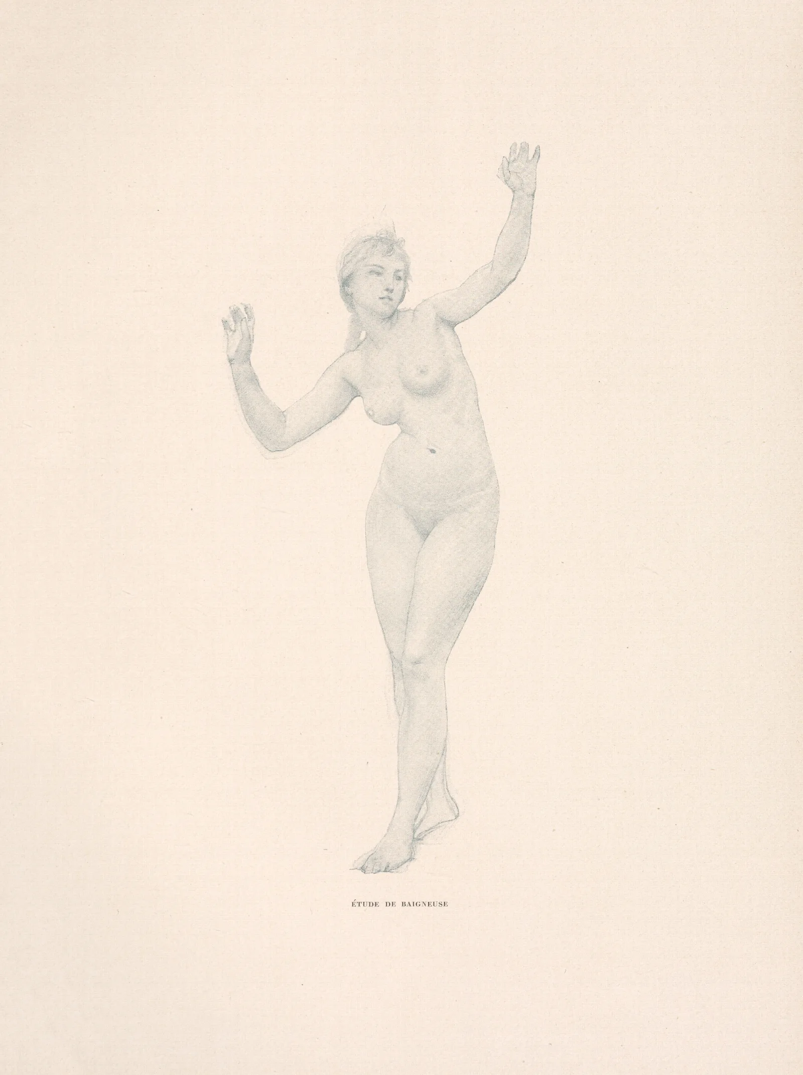 Etude De Baigneuse Wall Art by William Bouguereau - Canvas Print