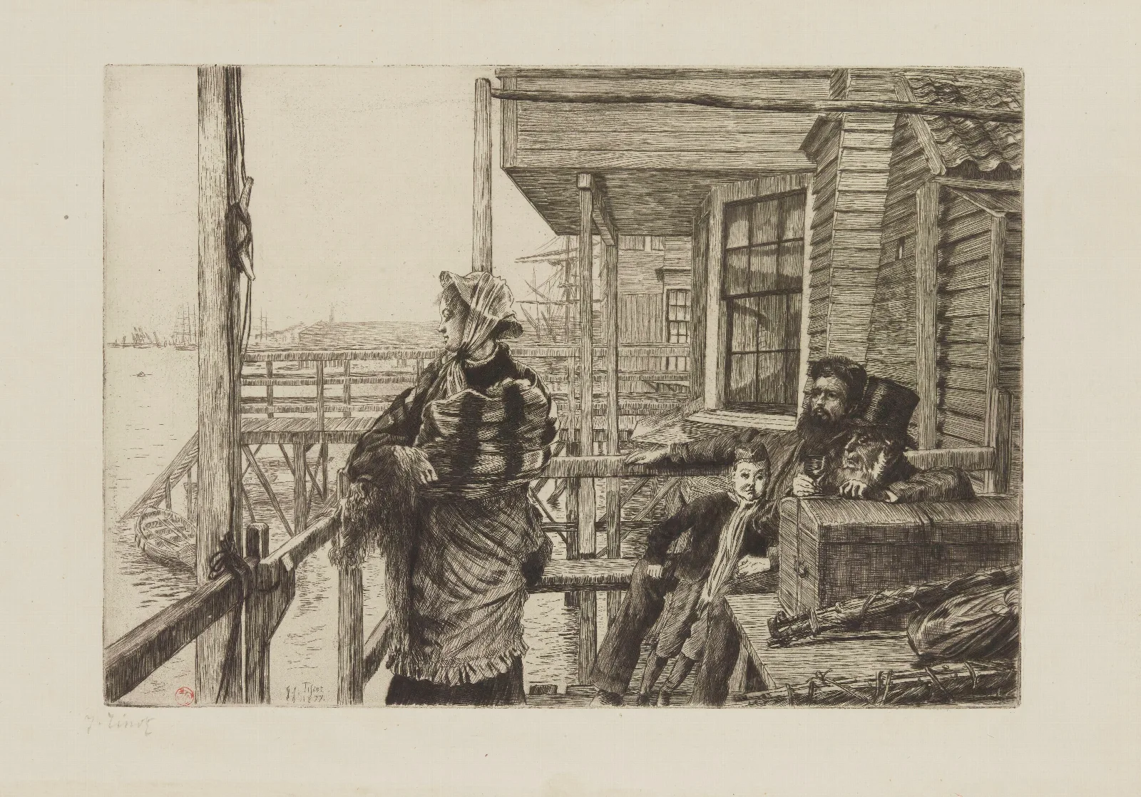 Lauberge Des Trois Corbeaux 2 Wall Art by James Tissot - Canvas Print