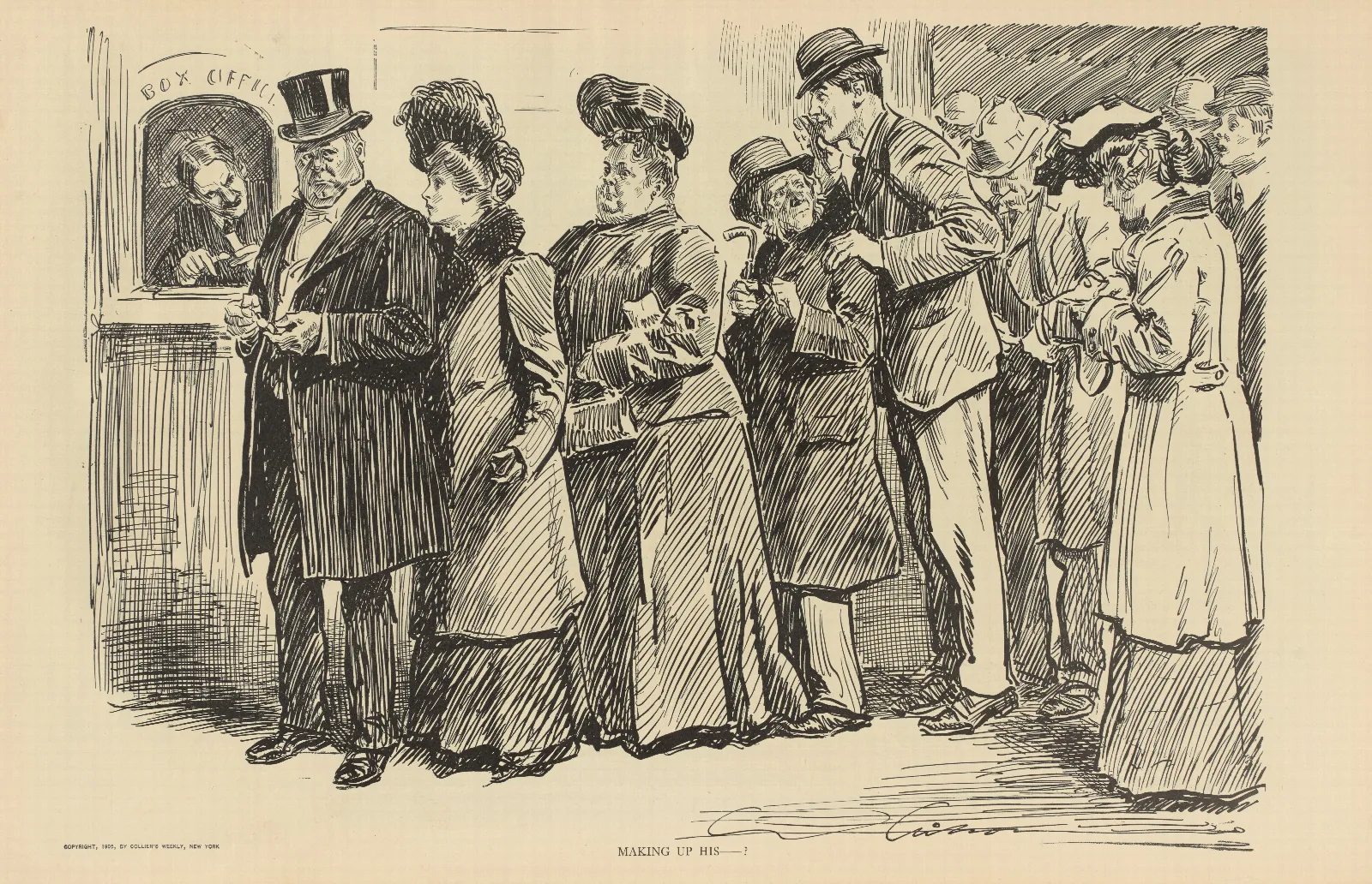 Making Up His Wall Art by Charles Dana Gibson - Canvas Print
