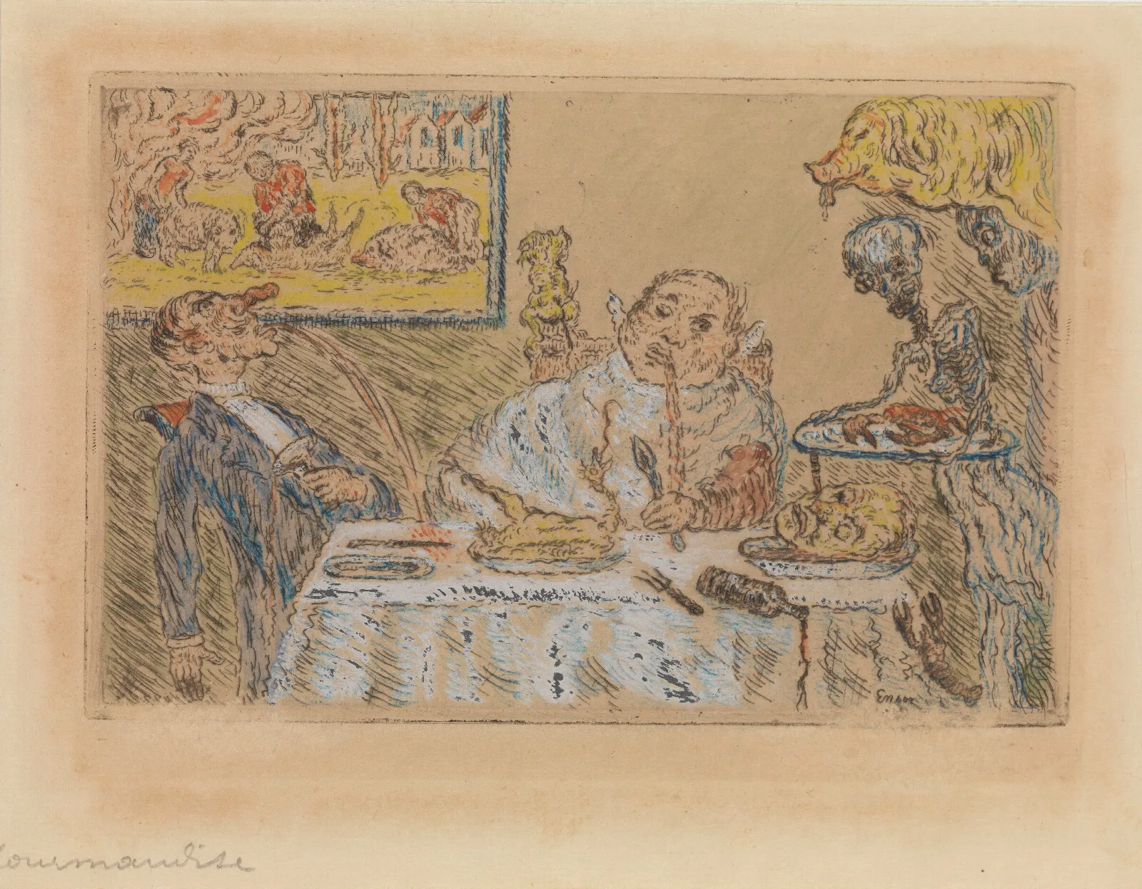 Gluttony Wall Art by James Ensor - Canvas Print