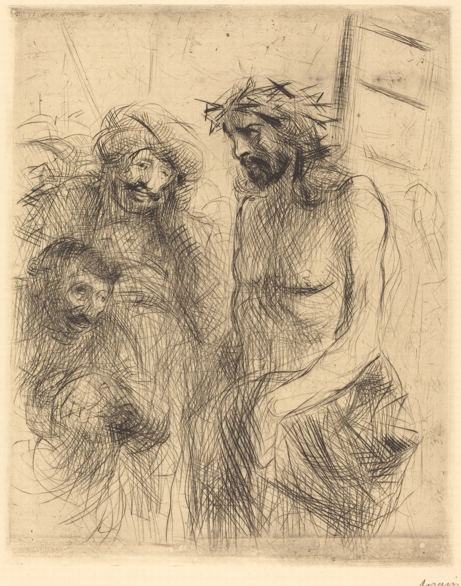 The Mocking Of Christ 8 Wall Art by Jean-Louis Forain - Canvas Print