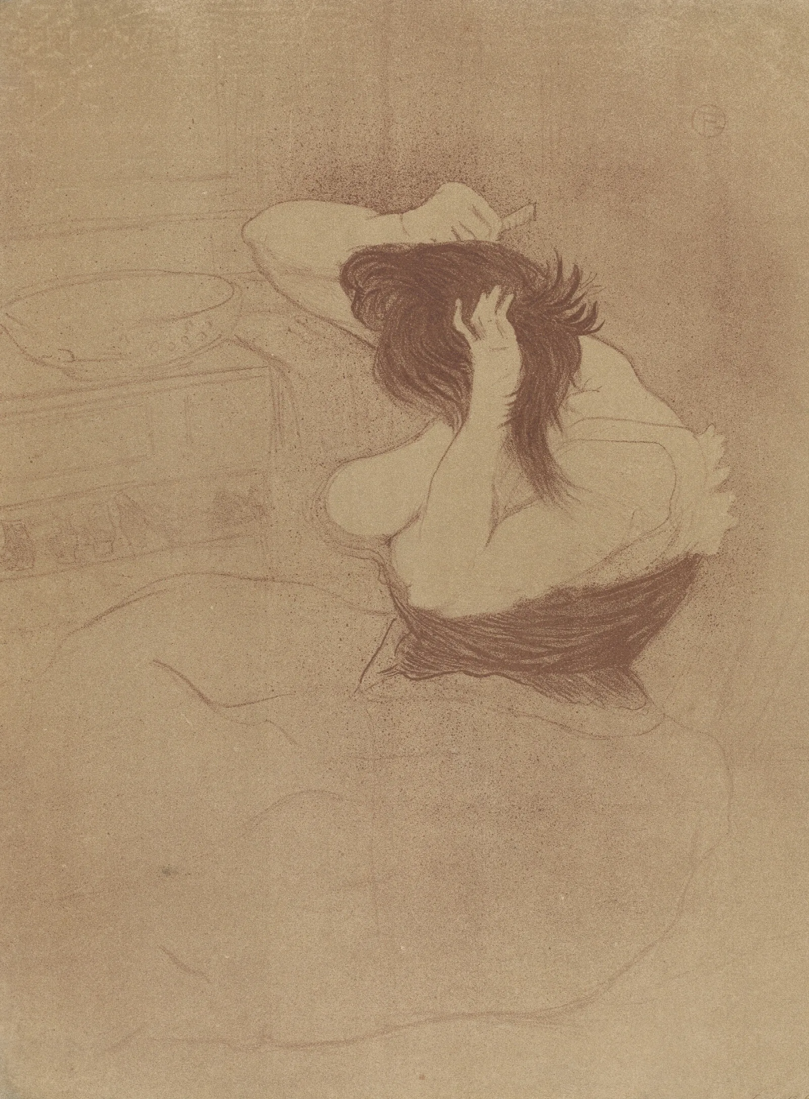 Combing Their Hair Wall Art by Henri de Toulouse-Lautrec - Canvas Print