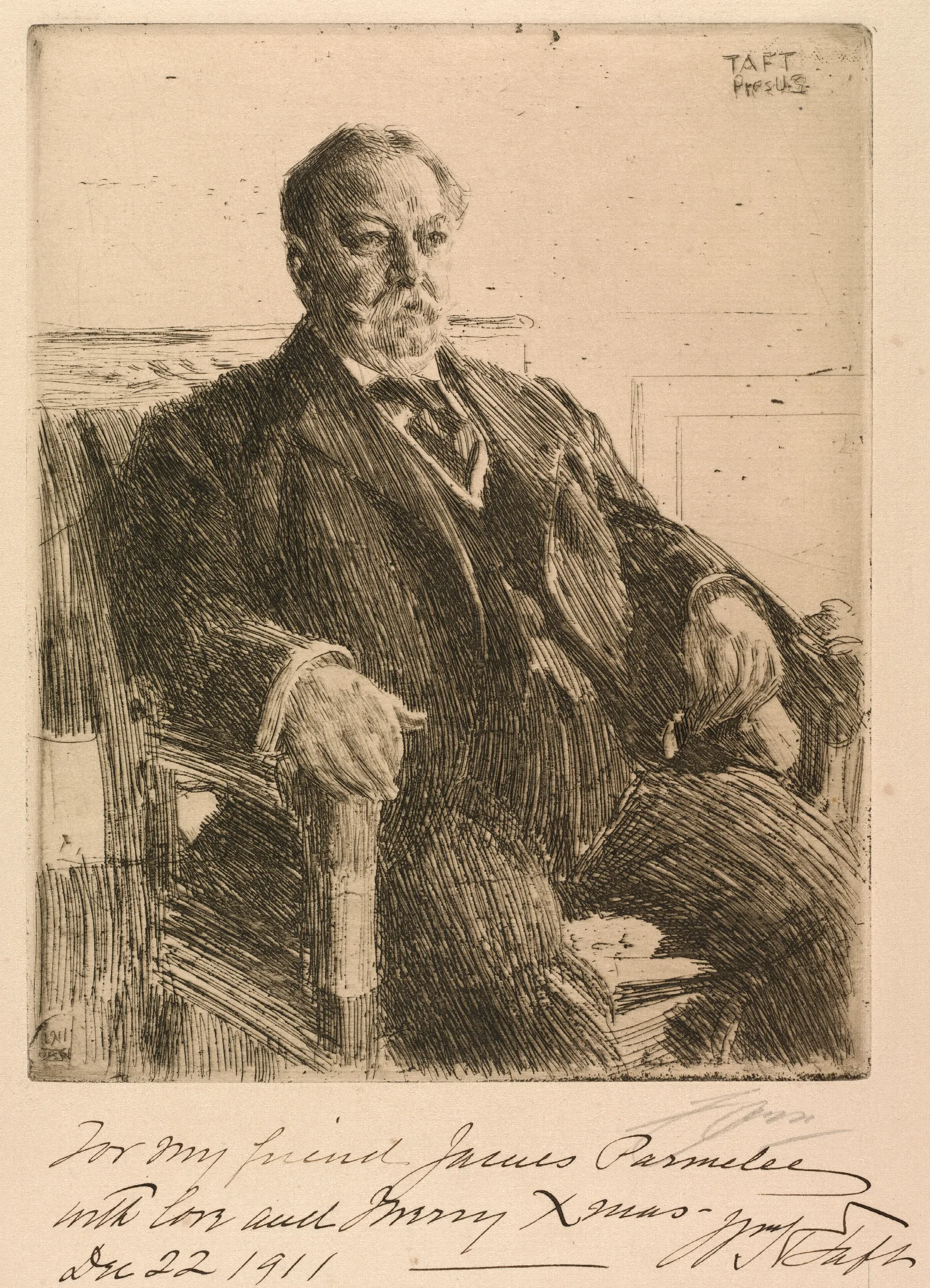President William Howard Taft Wall Art by Anders Zorn - Canvas Print
