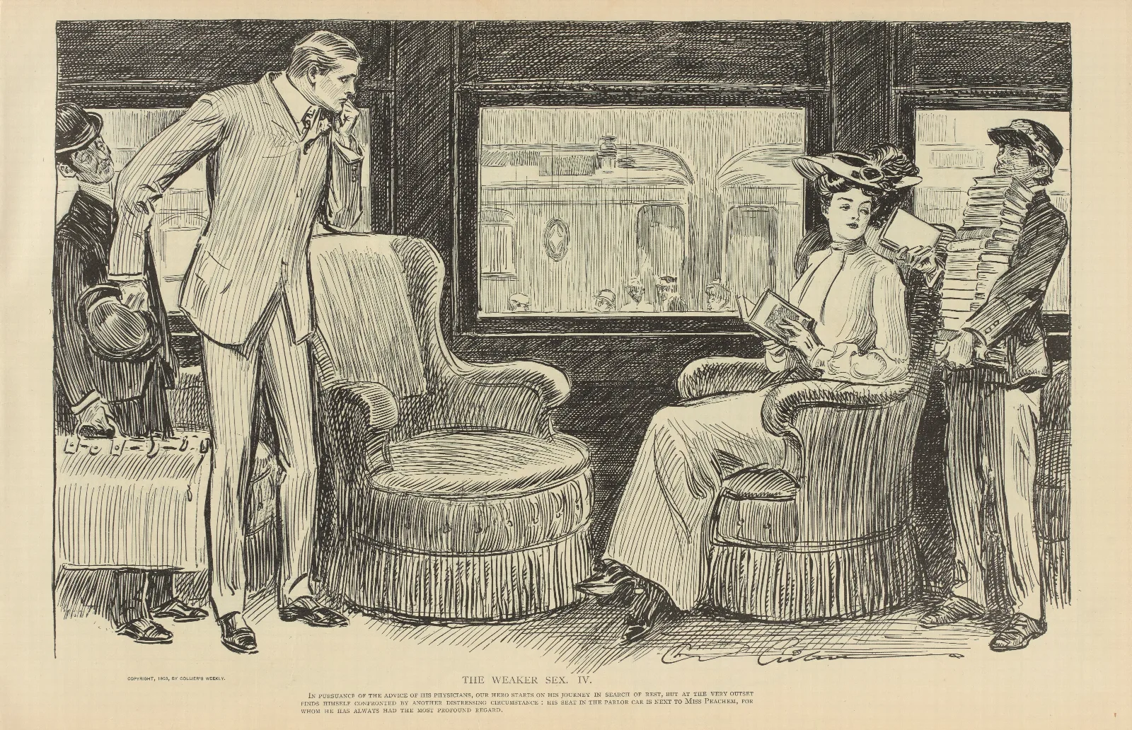 The Weaker Sex Iv Wall Art by Charles Dana Gibson - Canvas Print