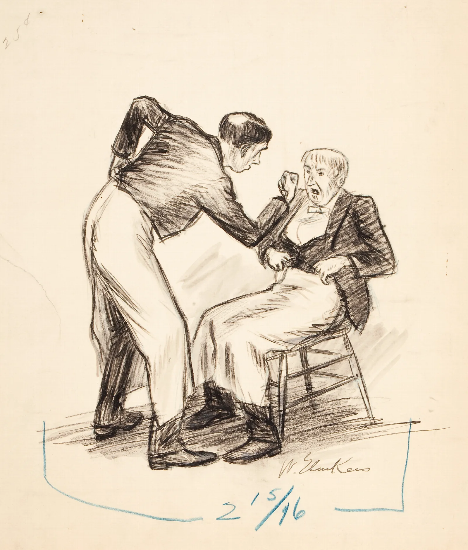 The Waiters Fight Wall Art by William James Glackens - Canvas Print
