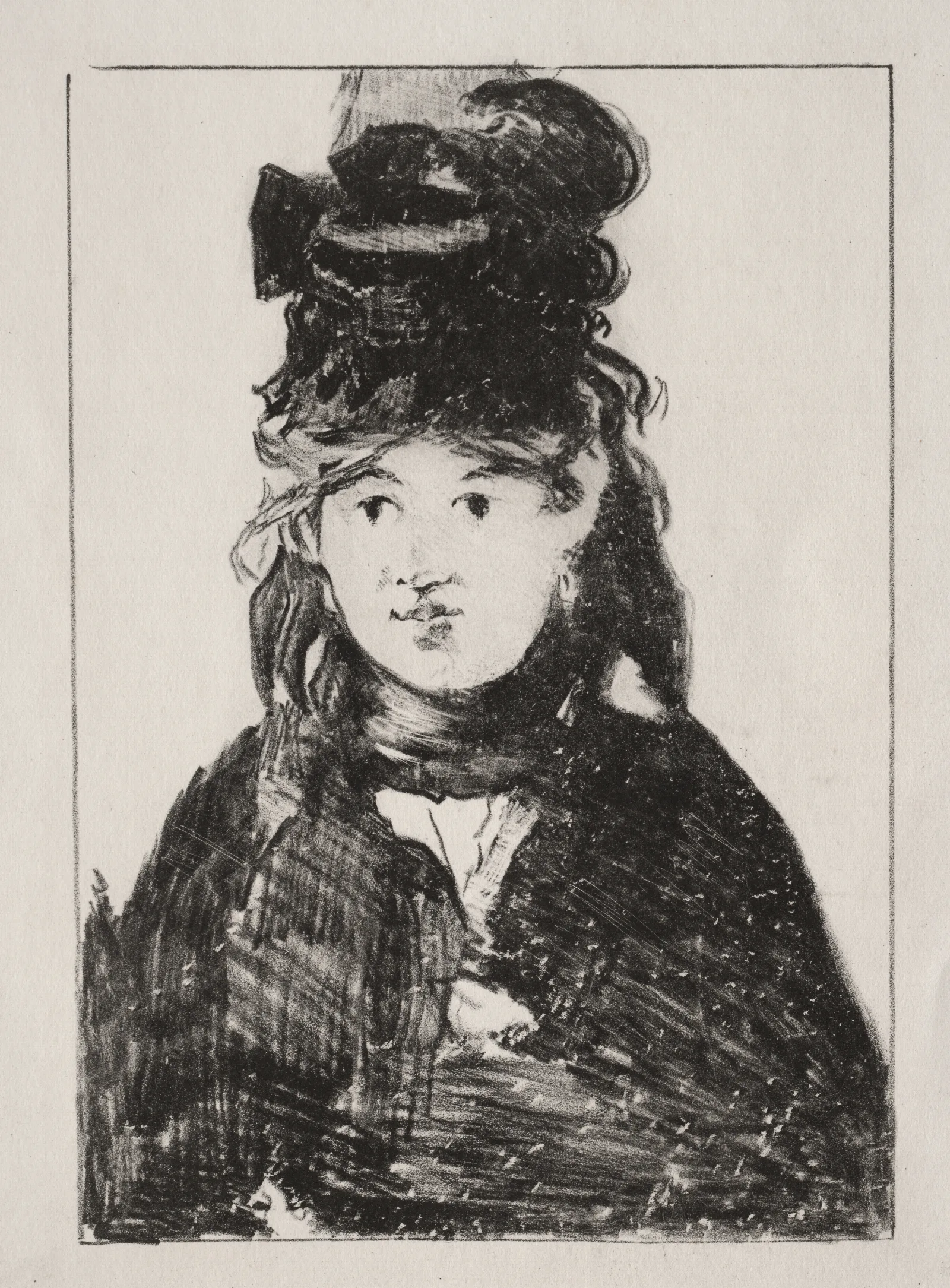 Portrait Of Berthe Morisot 3 Wall Art by Édouard Manet - Canvas Print