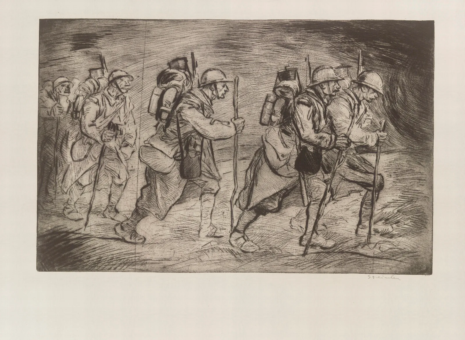 Escouade En Marche Wall Art by Théophile Alexandre Steinlen - Canvas Print