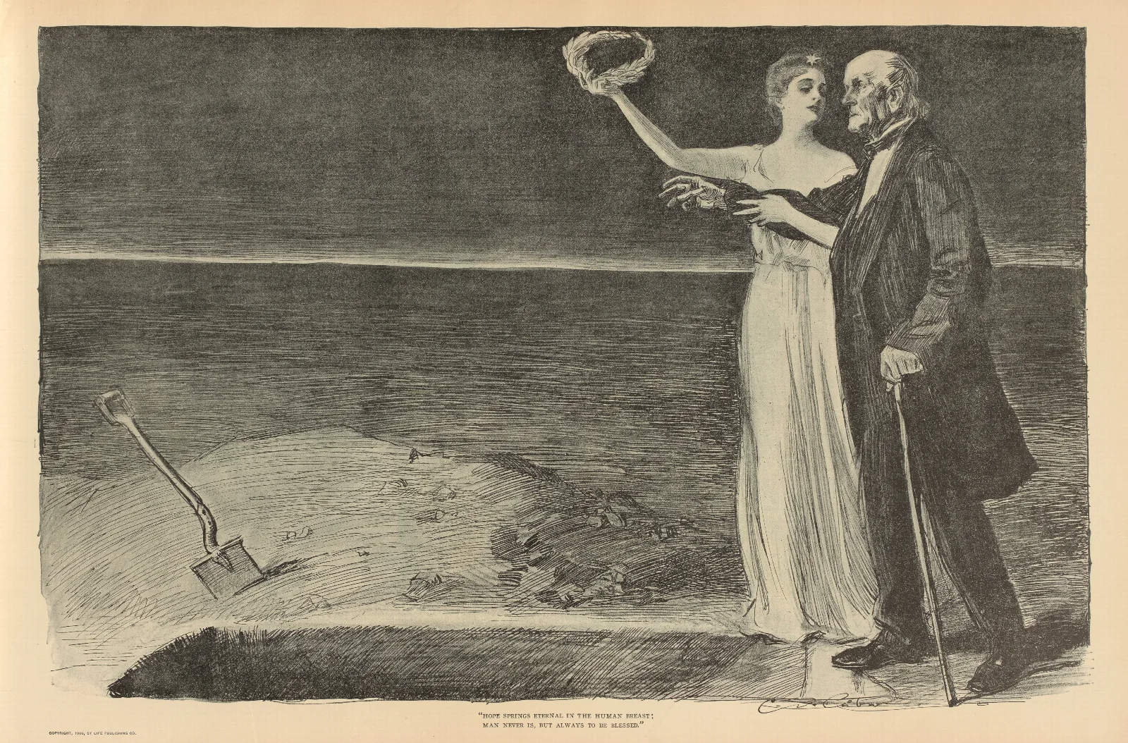 Hope Springs Eternal In The Human Breast 2 Wall Art by Charles Dana Gibson - Canvas Print