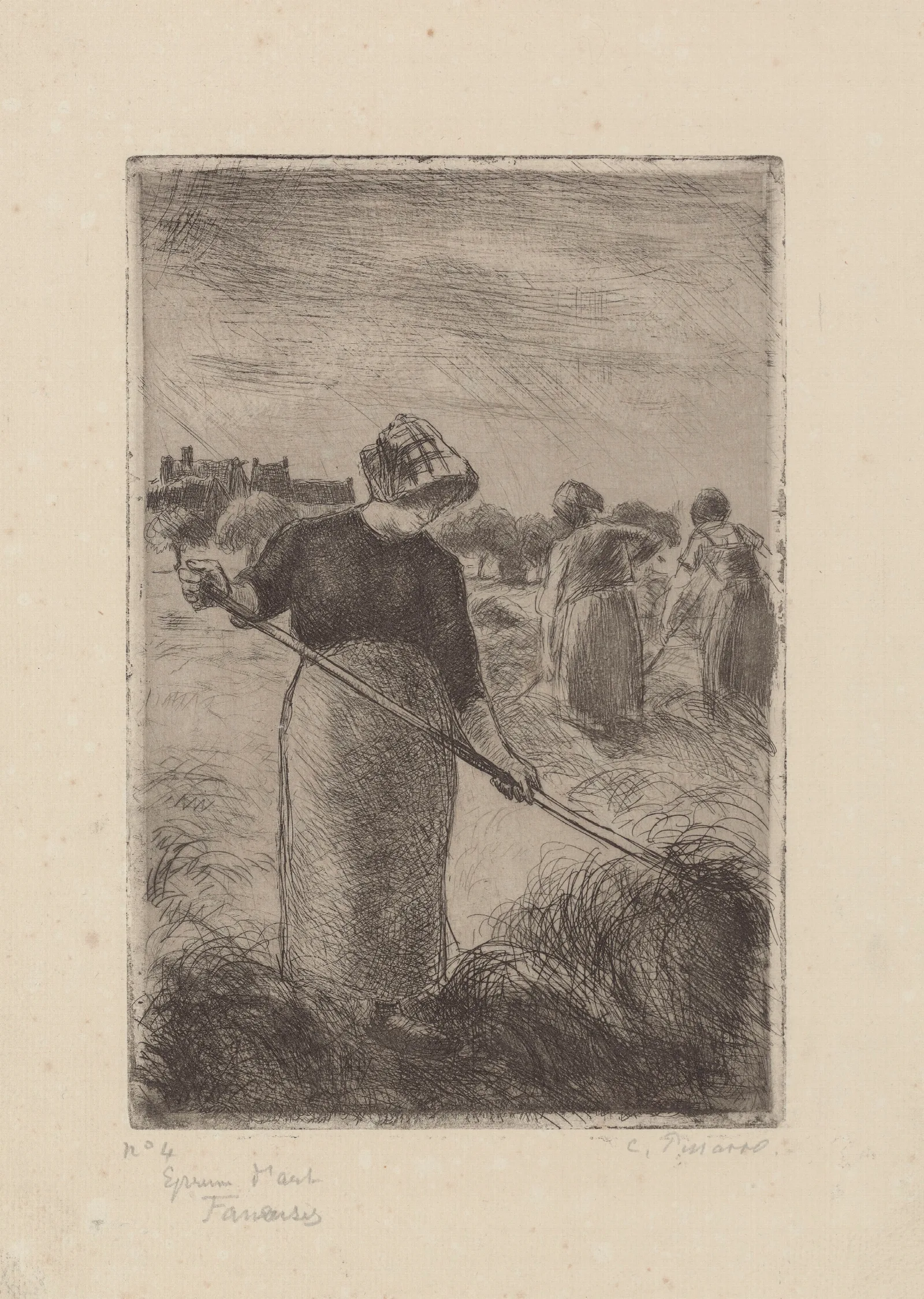 Faneuses Wall Art by Camille Pissarro - Canvas Print
