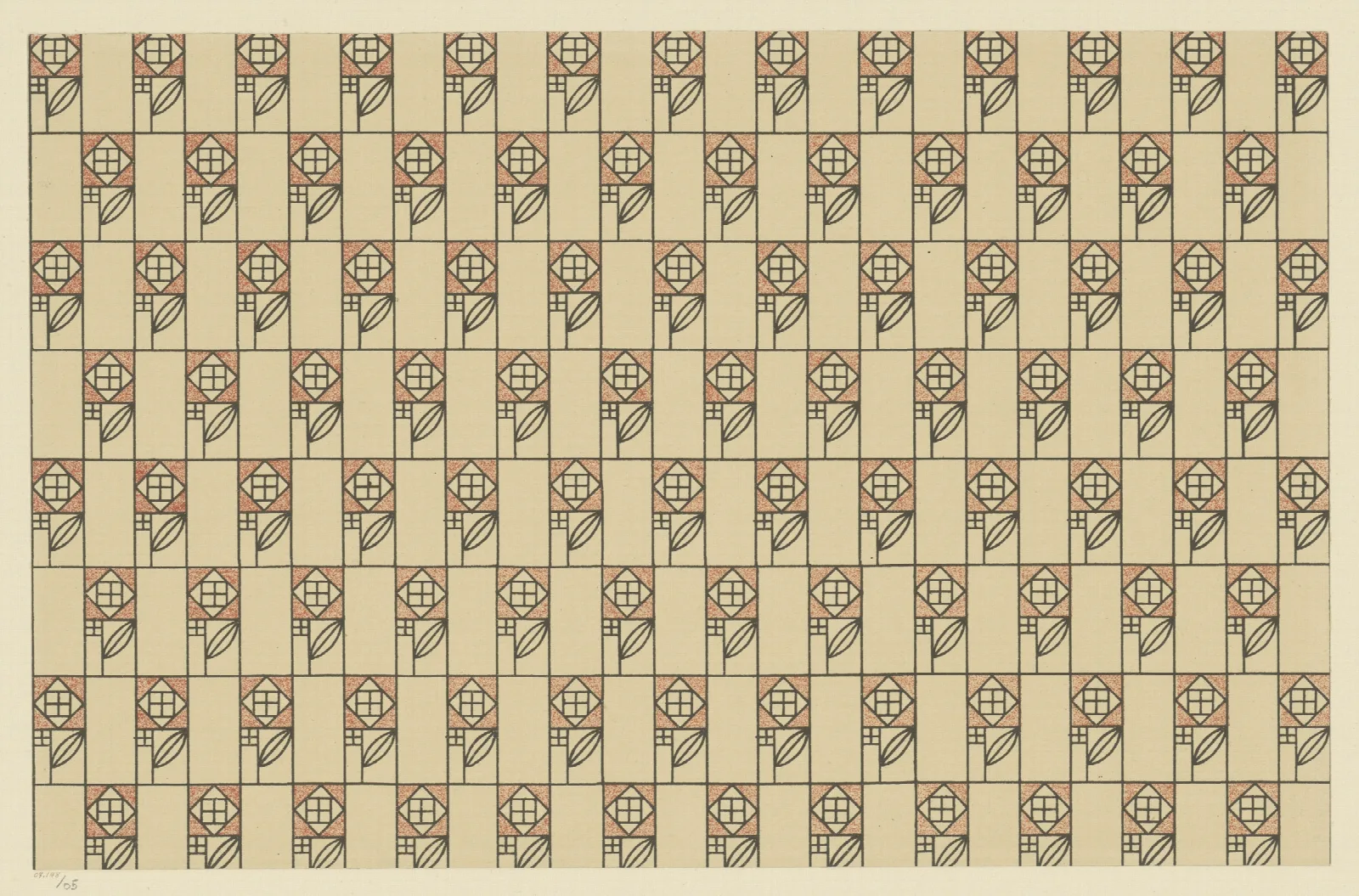 Einwickelpapier Der Wiener Werkstatte Mit Rosenmarke Wall Art by Koloman Moser - Canvas Print
