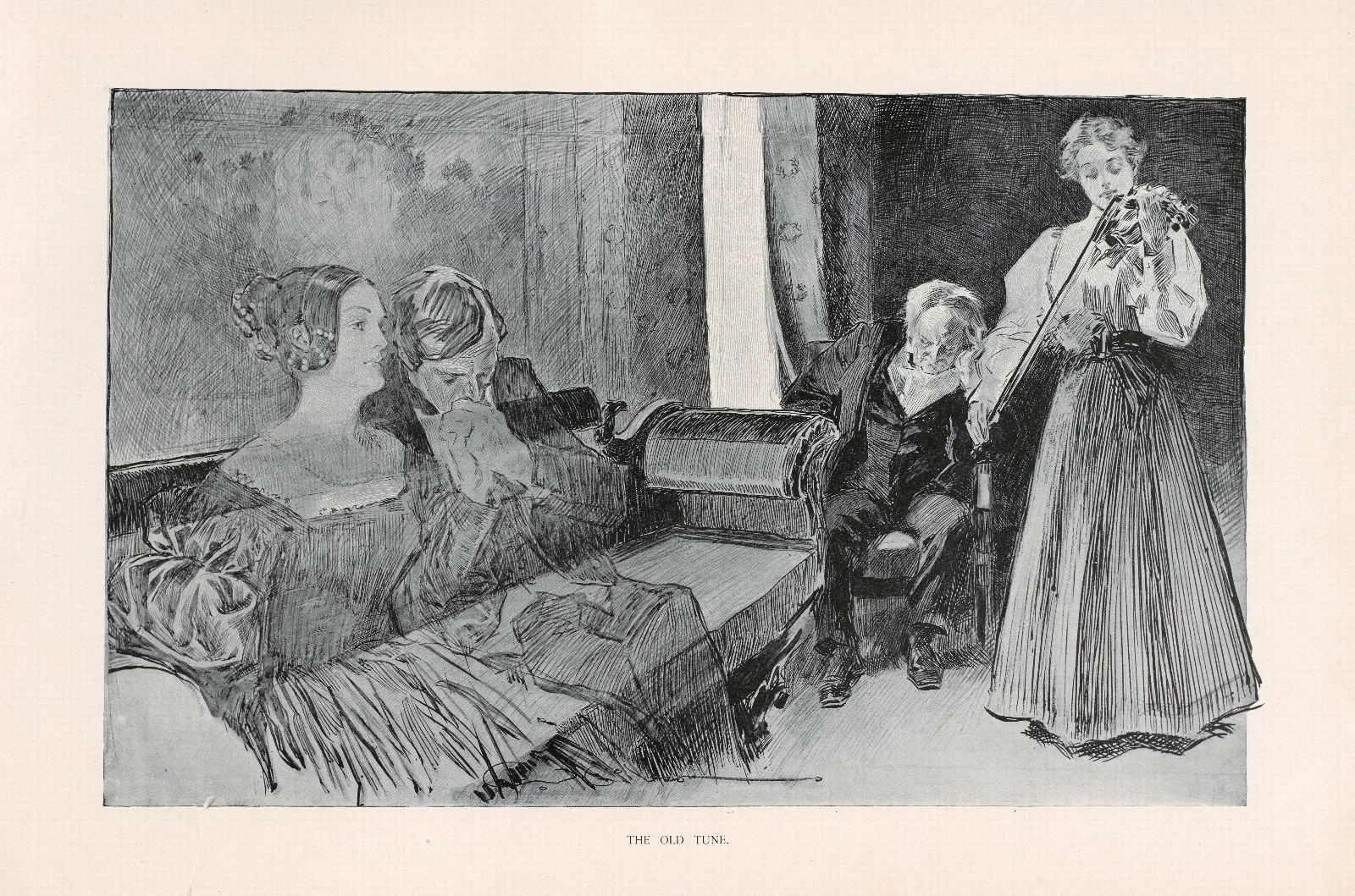 The Old Tune Wall Art by Charles Dana Gibson - Canvas Print