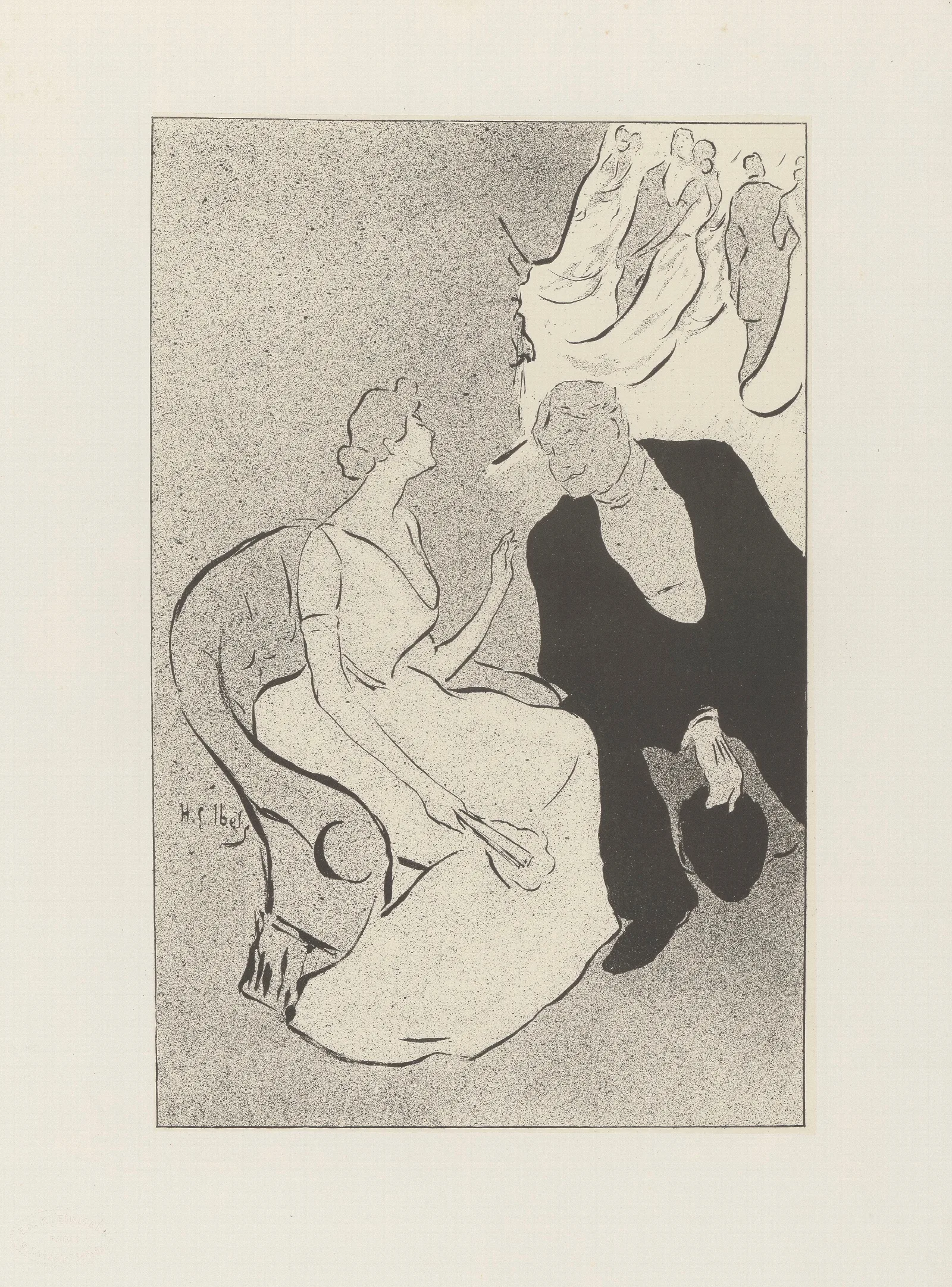 Conversation Entre Une Femme Et Un Homme Wall Art by Henri-Gabriel Ibels - Canvas Print