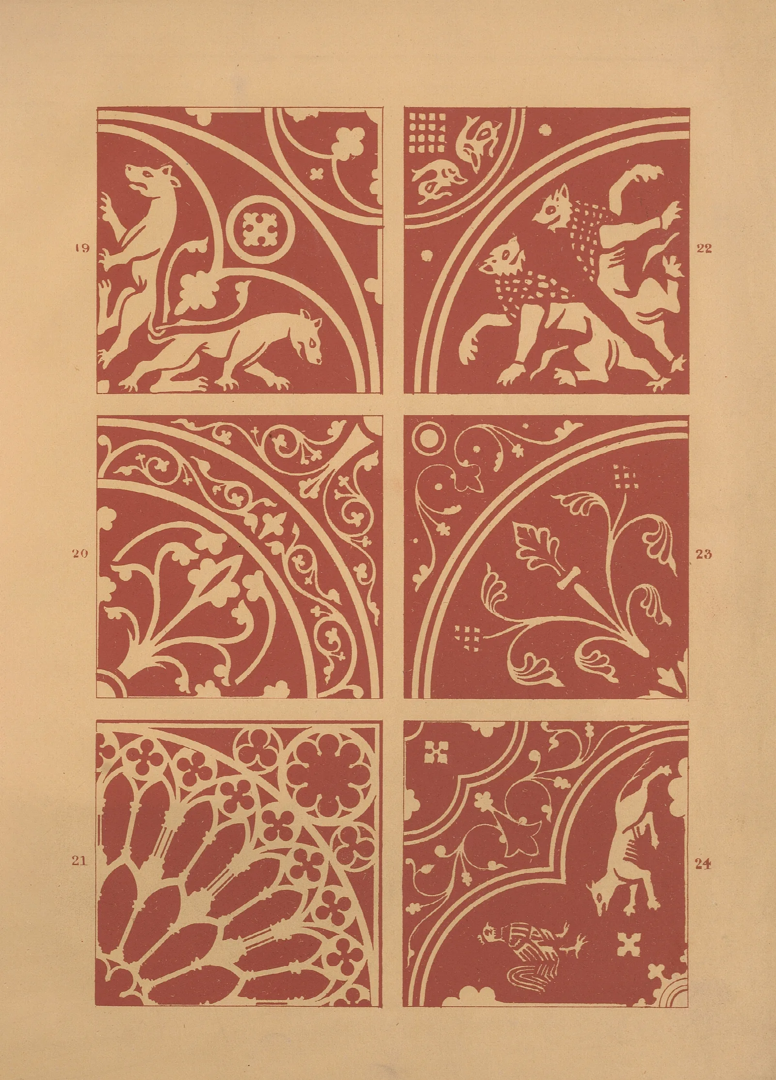 Examples Of Encaustic Tiles Pl 03 Wall Art by Owen Jones - Canvas Print