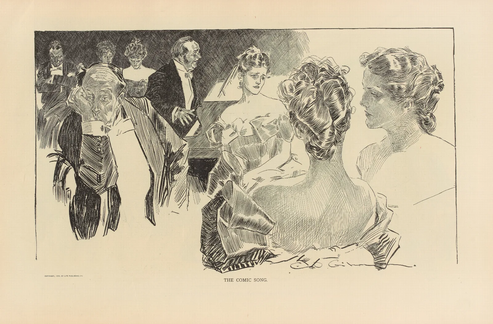 The Comic Song 2 Wall Art by Charles Dana Gibson - Canvas Print