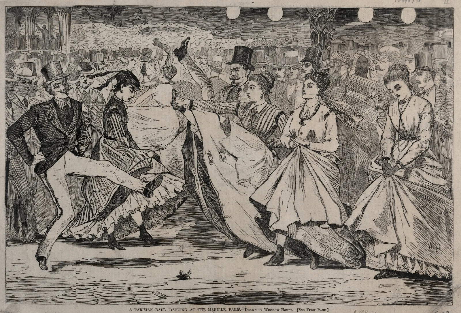 A Parisian Ball Dancing At The Mabille Paris Wall Art by Winslow Homer - Canvas Print