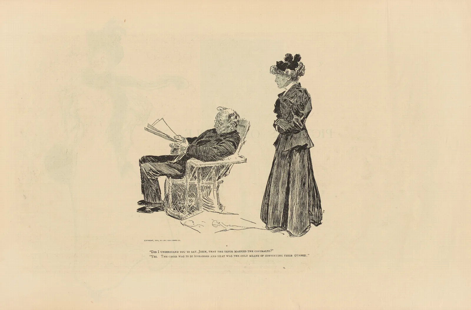 Did I Understand You To Say John That The Tenor Married The Contralto Wall Art by Charles Dana Gibson - Canvas Print