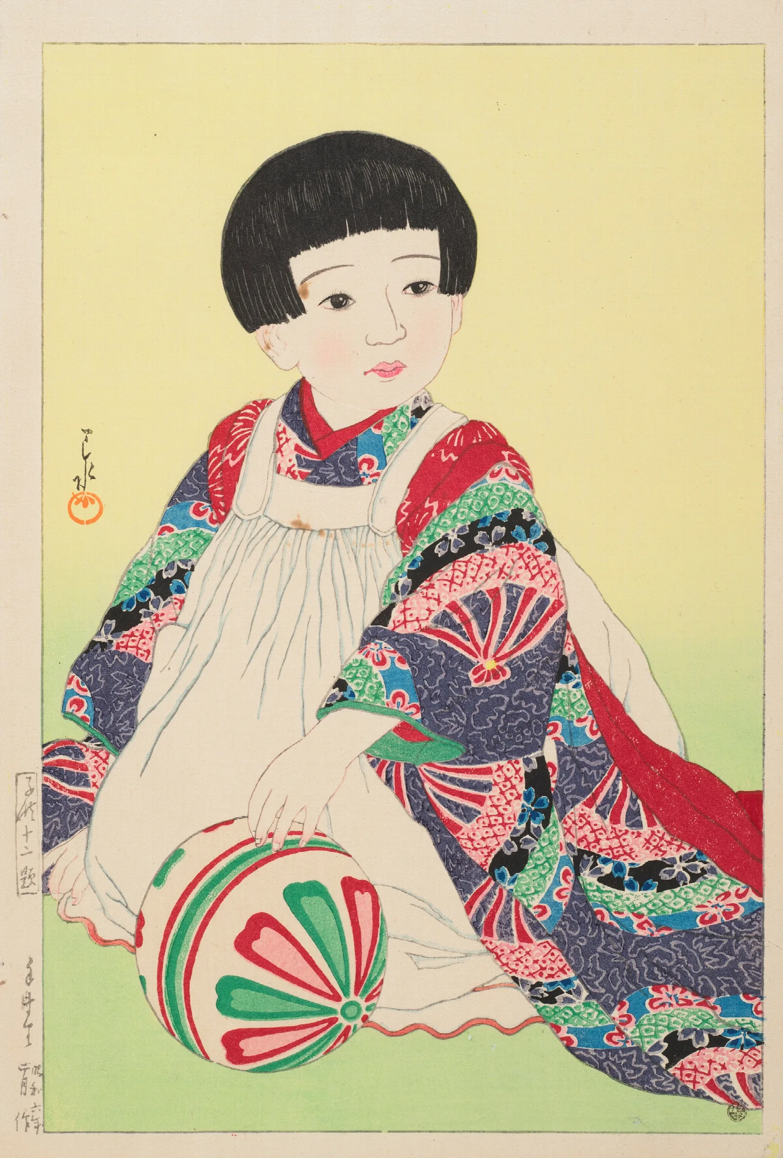 Temari A Hand Ball Portrait Of Takagi Junko Wall Art by Kawase Hasui - Canvas Print