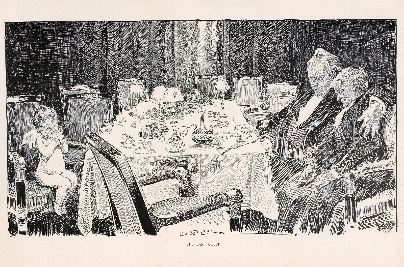 The Last Guest Wall Art by Charles Dana Gibson - Canvas Print