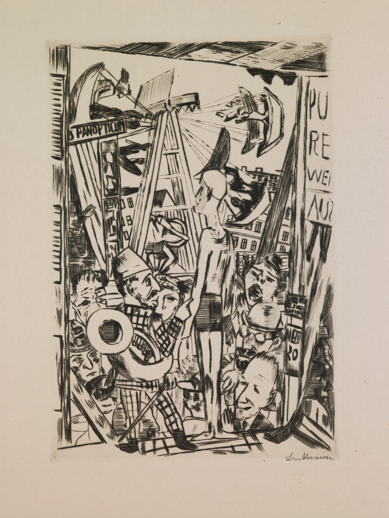 The Tall Man Plate 5 From The Portfolio Annual Fair Wall Art by Max Beckmann - Canvas Print