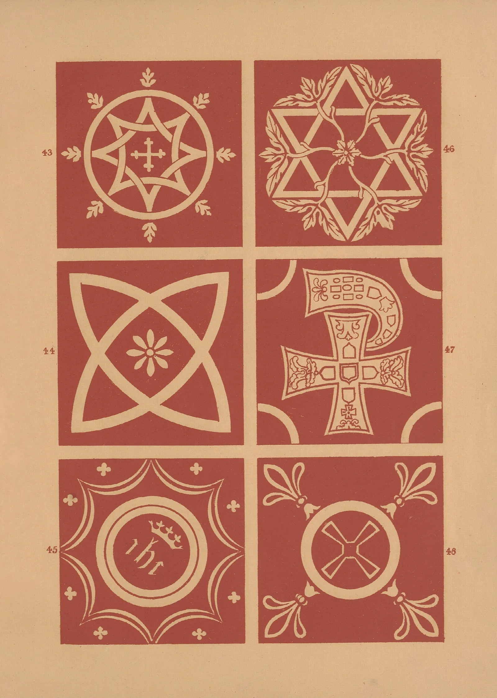 Examples Of Encaustic Tiles Pl 07 Wall Art by Owen Jones - Canvas Print