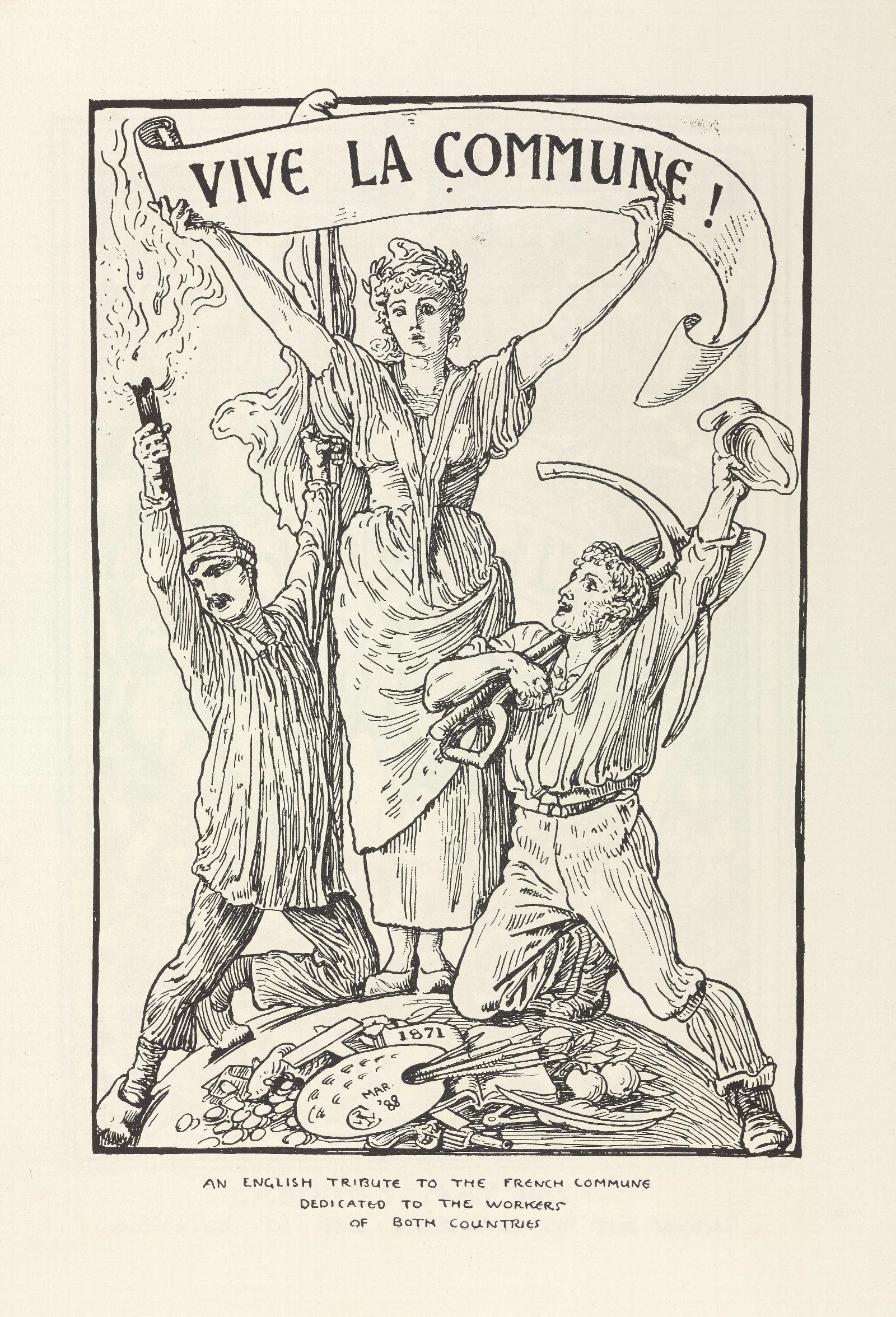 Cartoons For The Cause Pl 6 Wall Art by Walter Crane - Canvas Print