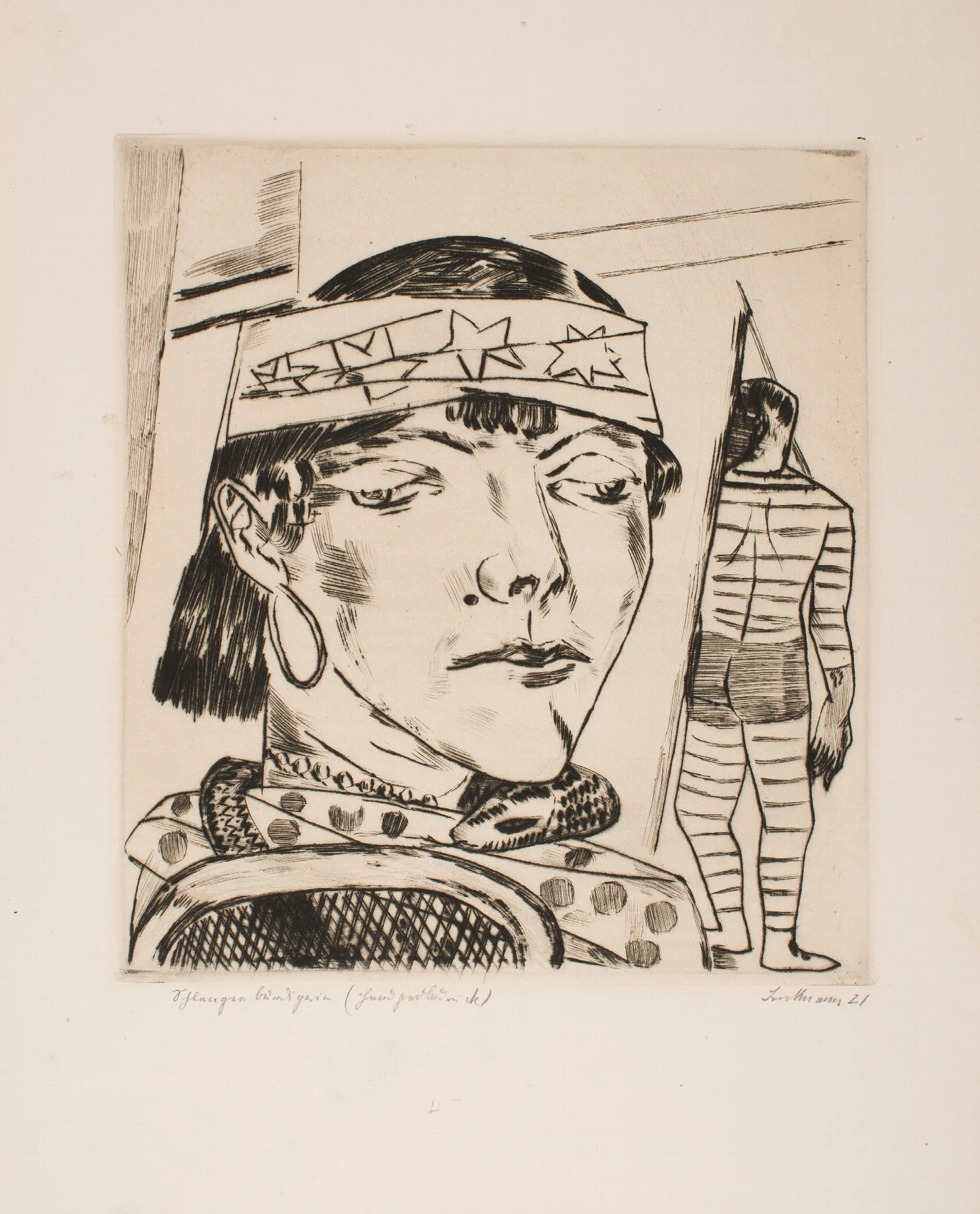 Snake Lady Wall Art by Max Beckmann - Canvas Print