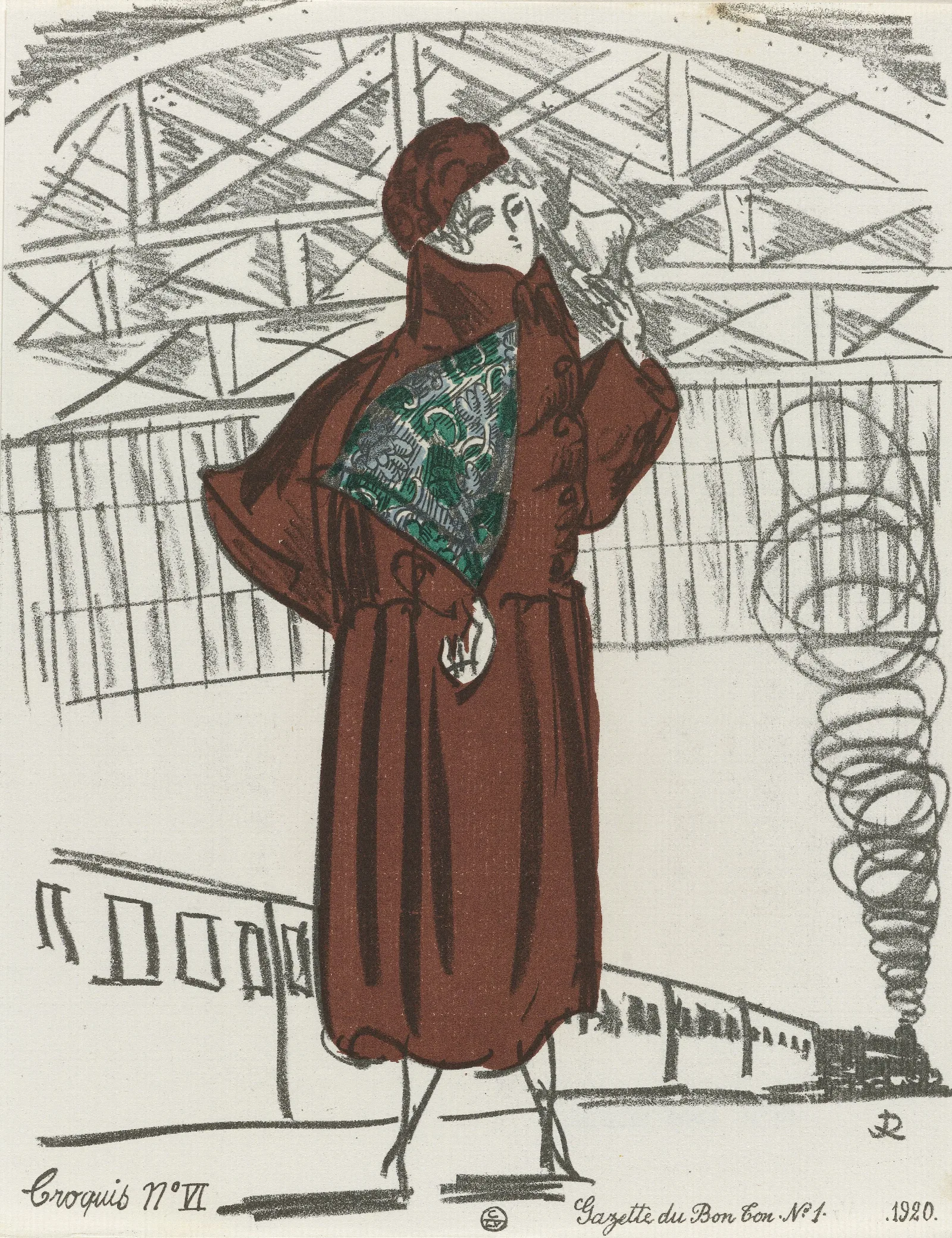 Gazette Du Bon Ton Croquis No Vi 2 Wall Art by Raoul Dufy - Canvas Print