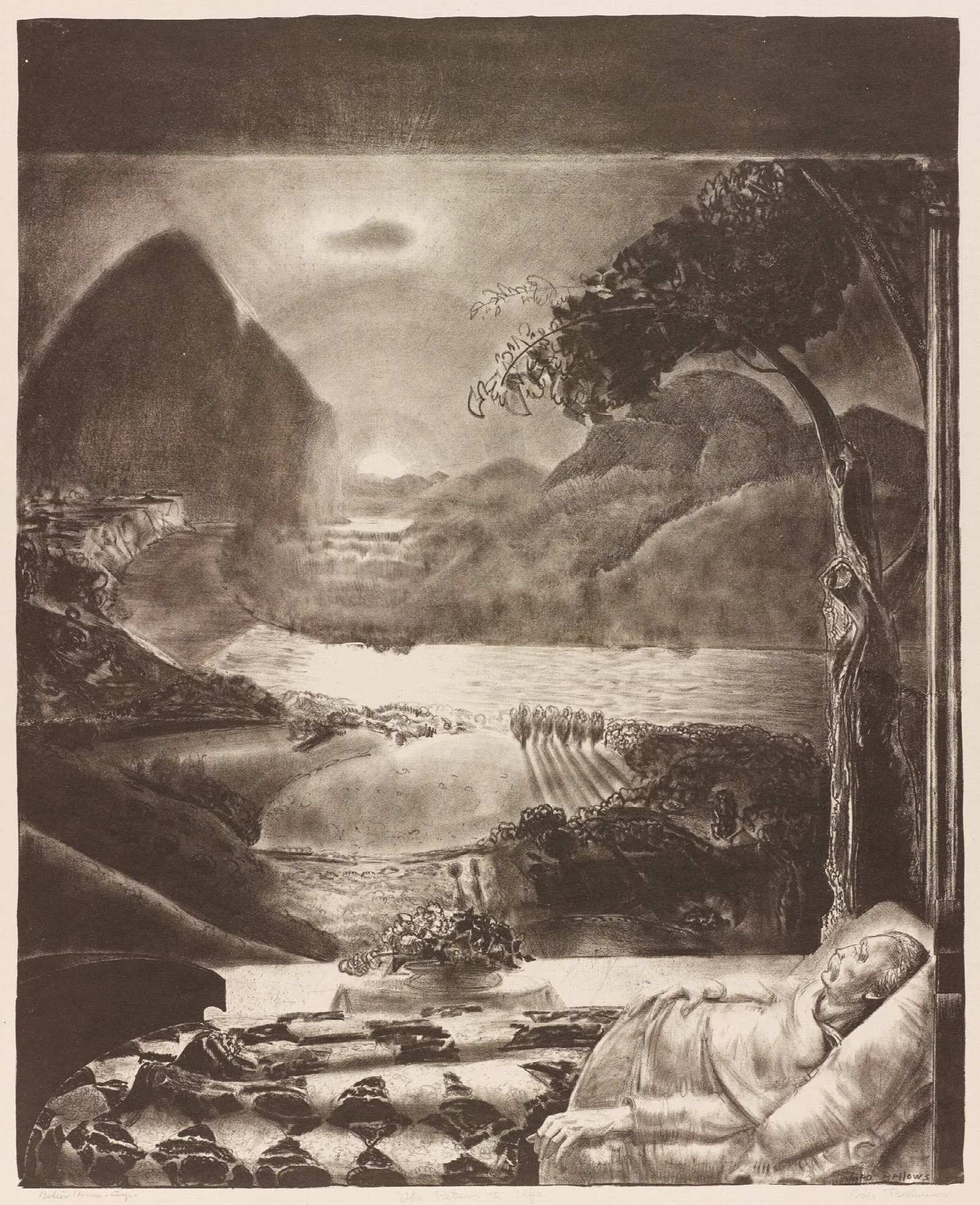 The Return To Life From H G Wells Series Men Like Gods Wall Art by George Wesley Bellows - Canvas Print